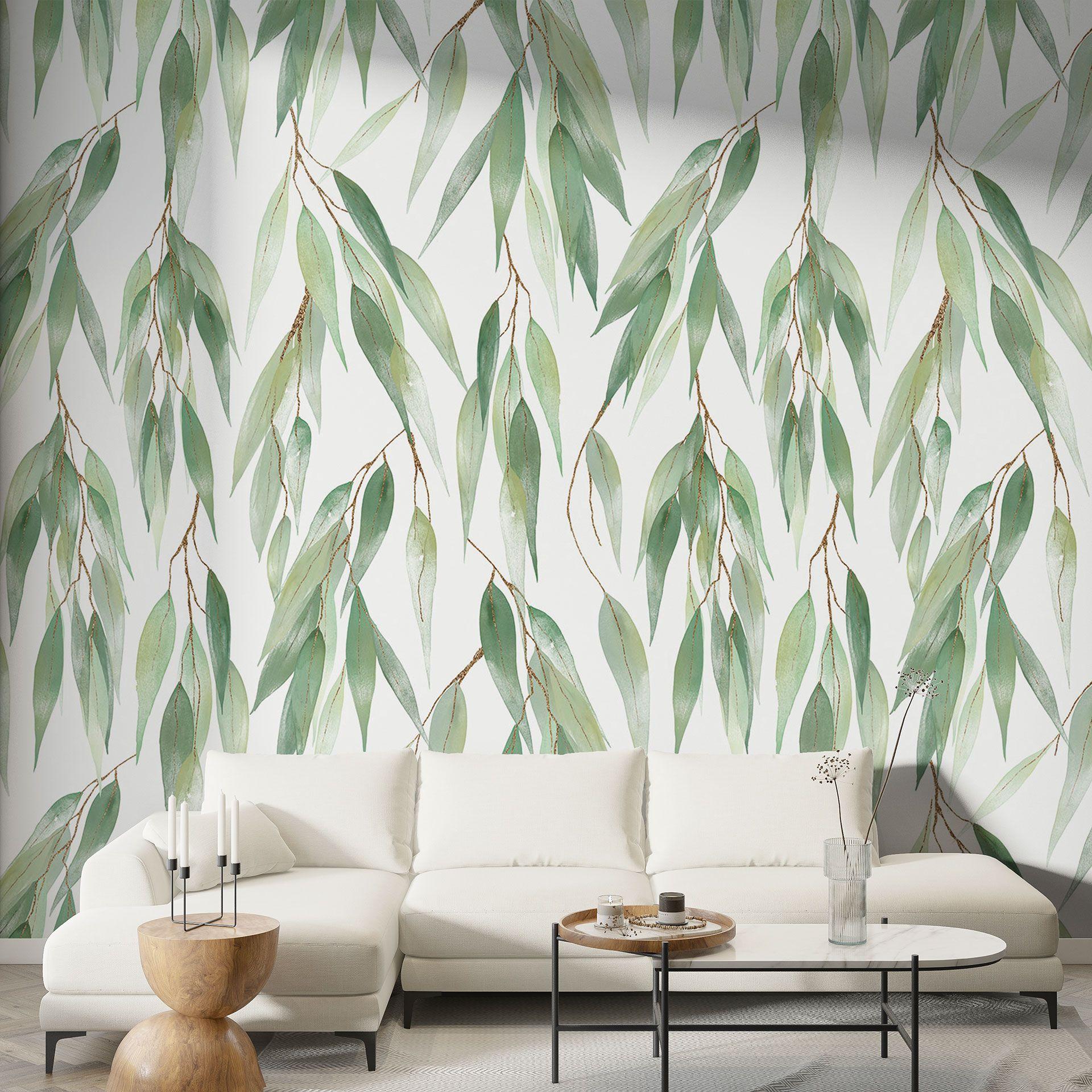 Fotomural Ramitas con hojas verdes - UN Designs
