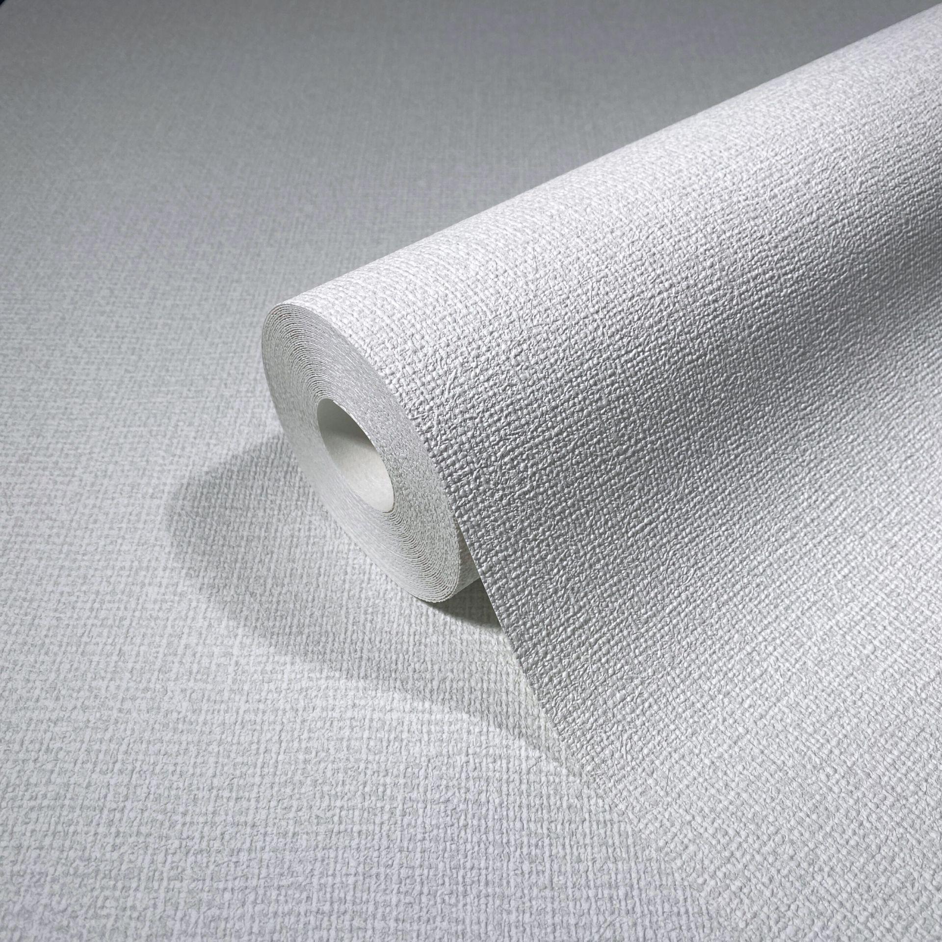 Non-woven tapet Tekstil ensfarvet hvid struktur 