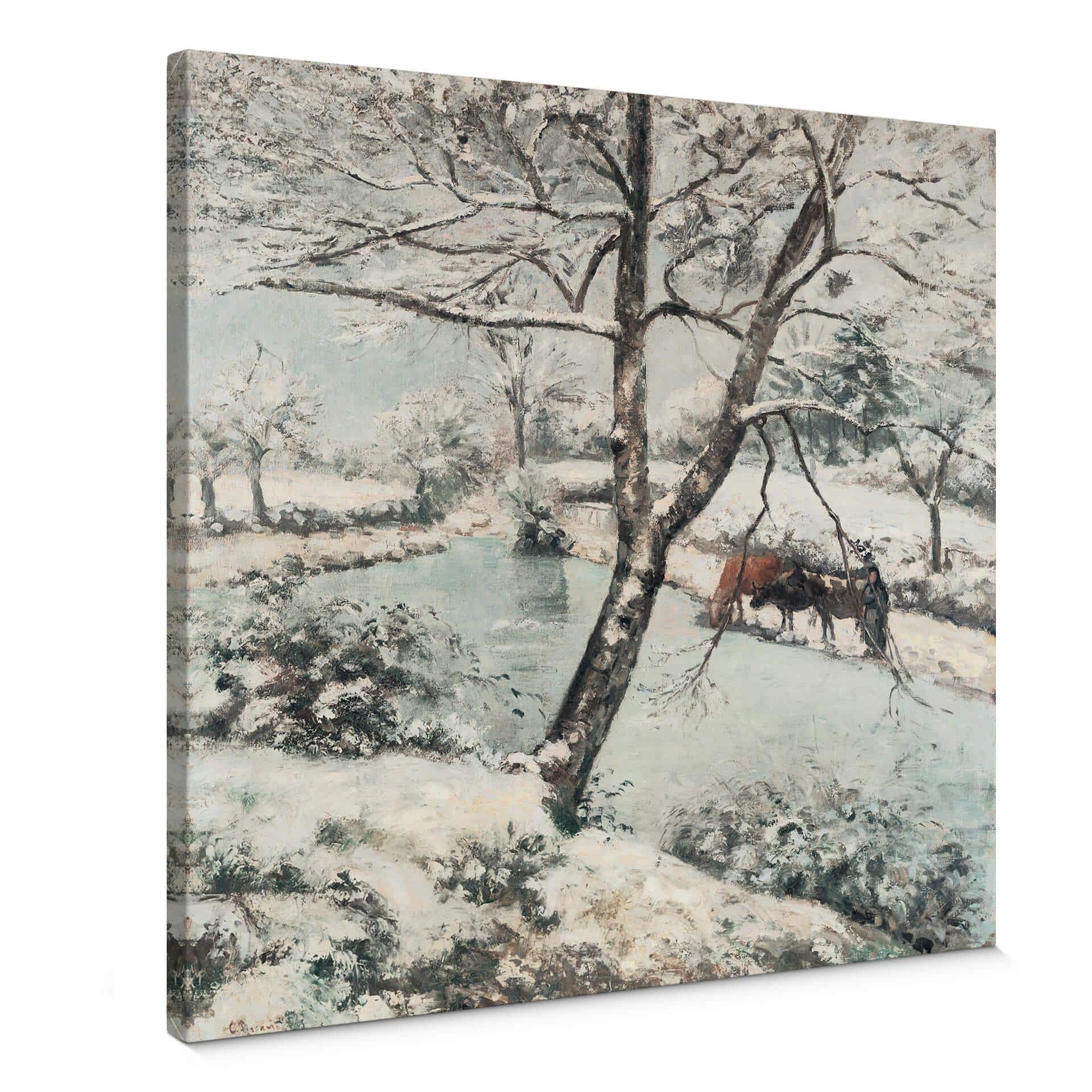 Lienzo Pissarro - Paisaje invernal cerca del Mont-Foucault