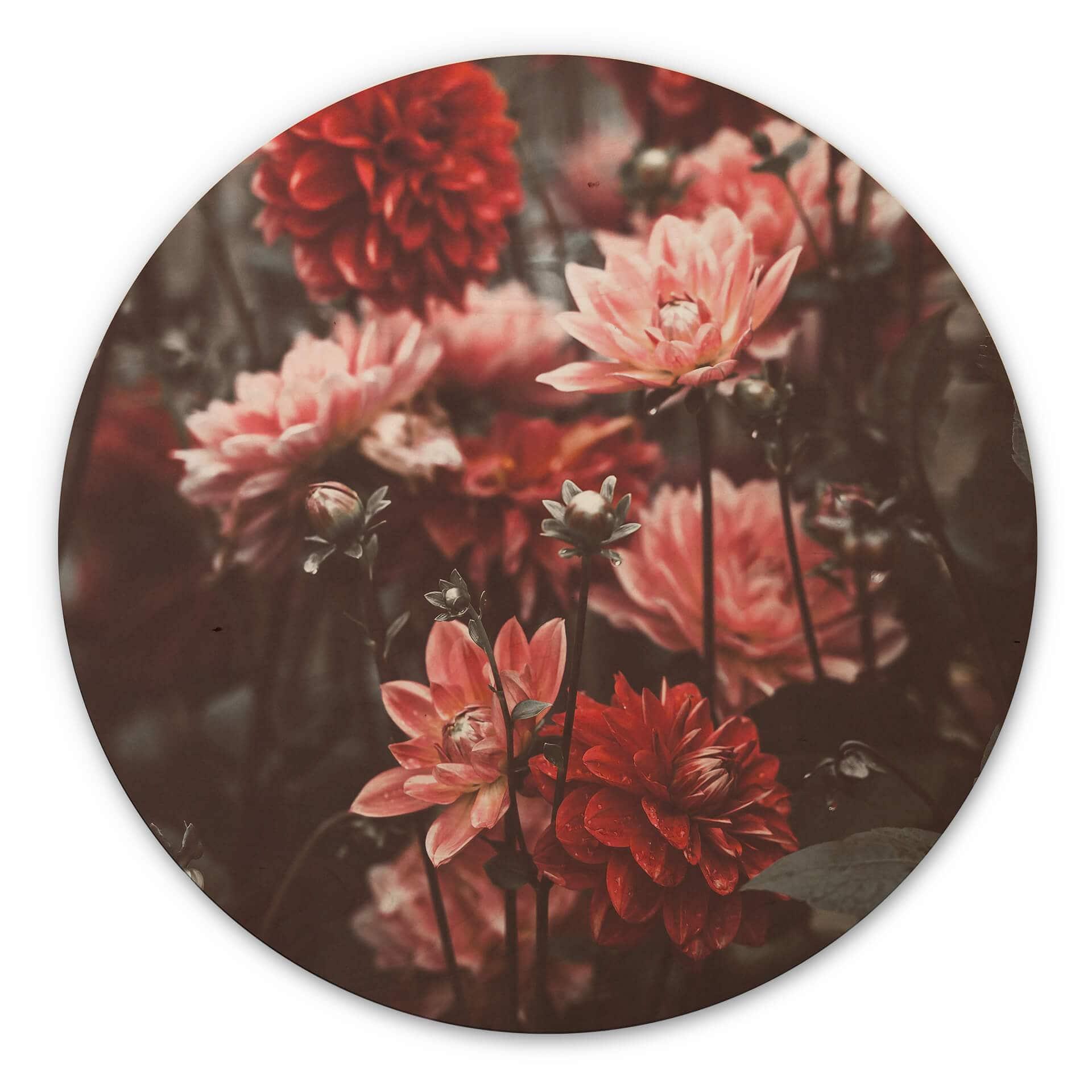 Annie Billede af træ - Sommerblomster - Rund