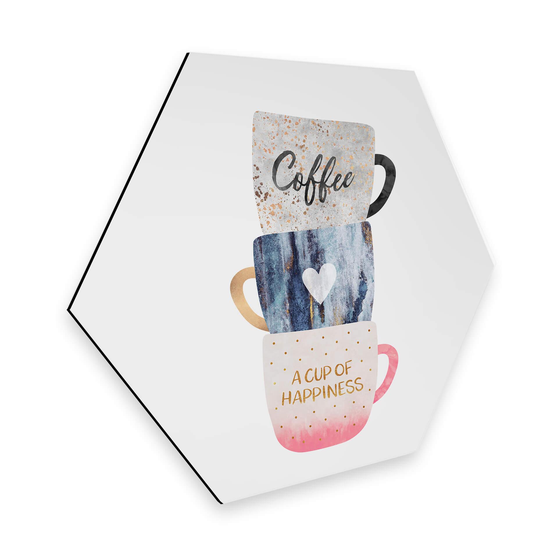 Hexagon Dibond Fredriksson - A Cup of Happiness