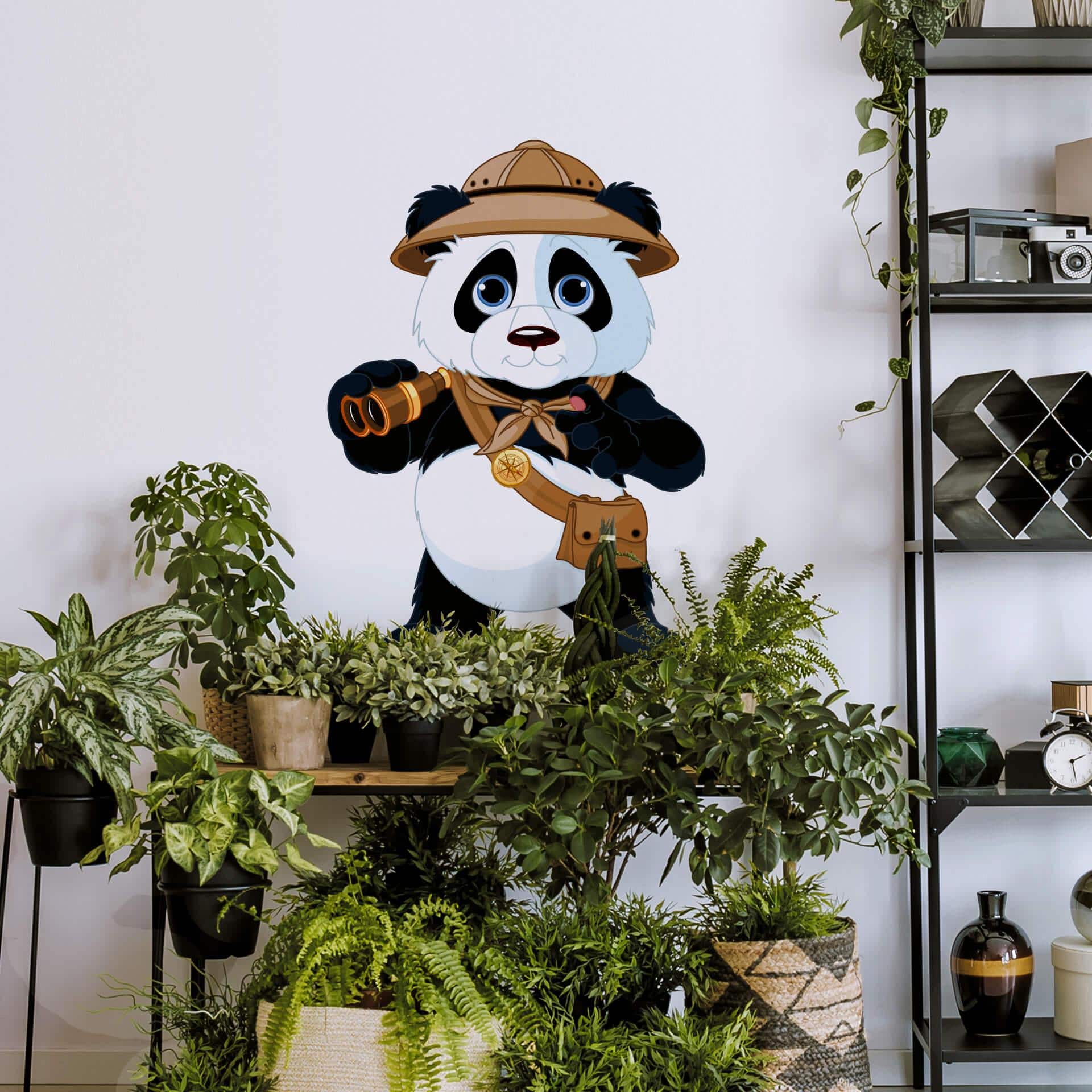 Sticker mural - Panda en safari