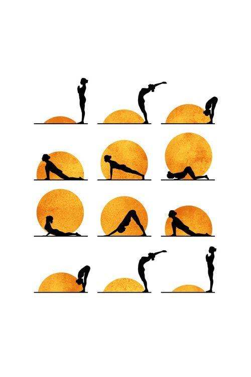 Plakatkunsttryk Kubistika - Yoga sun, plakat (40 x 60 cm)