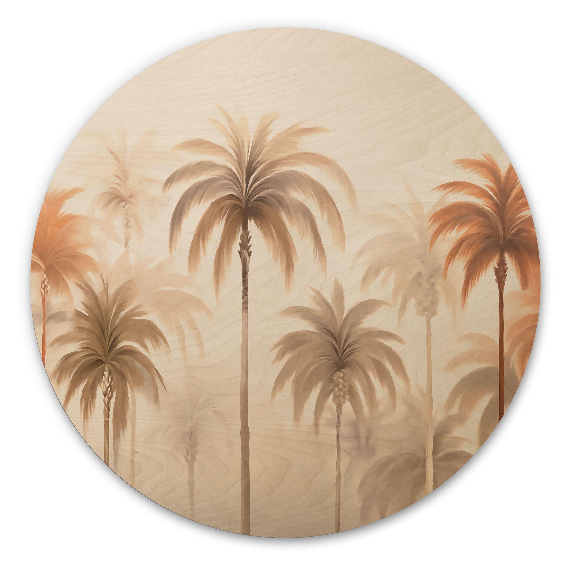 Cuadro de madera Paisaje tropical con palmeras - Haase - Redondo