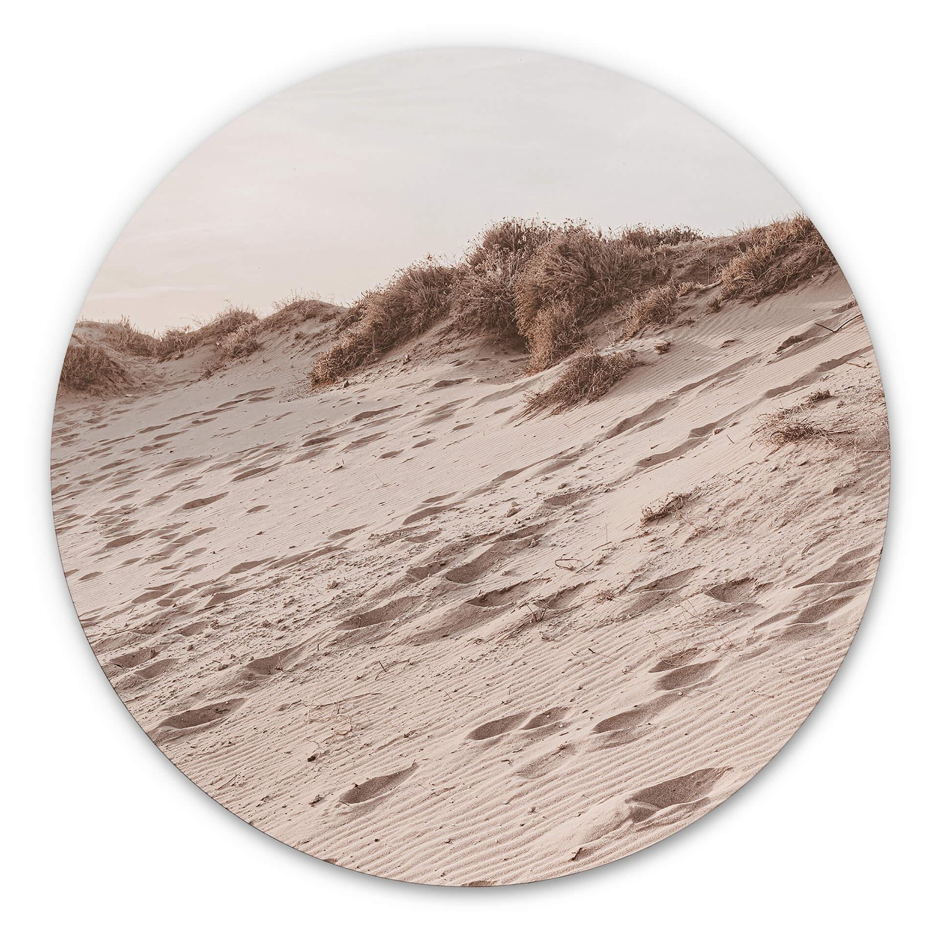 Tableau sur alu-Dibond rond 1X Studio - plage de sable