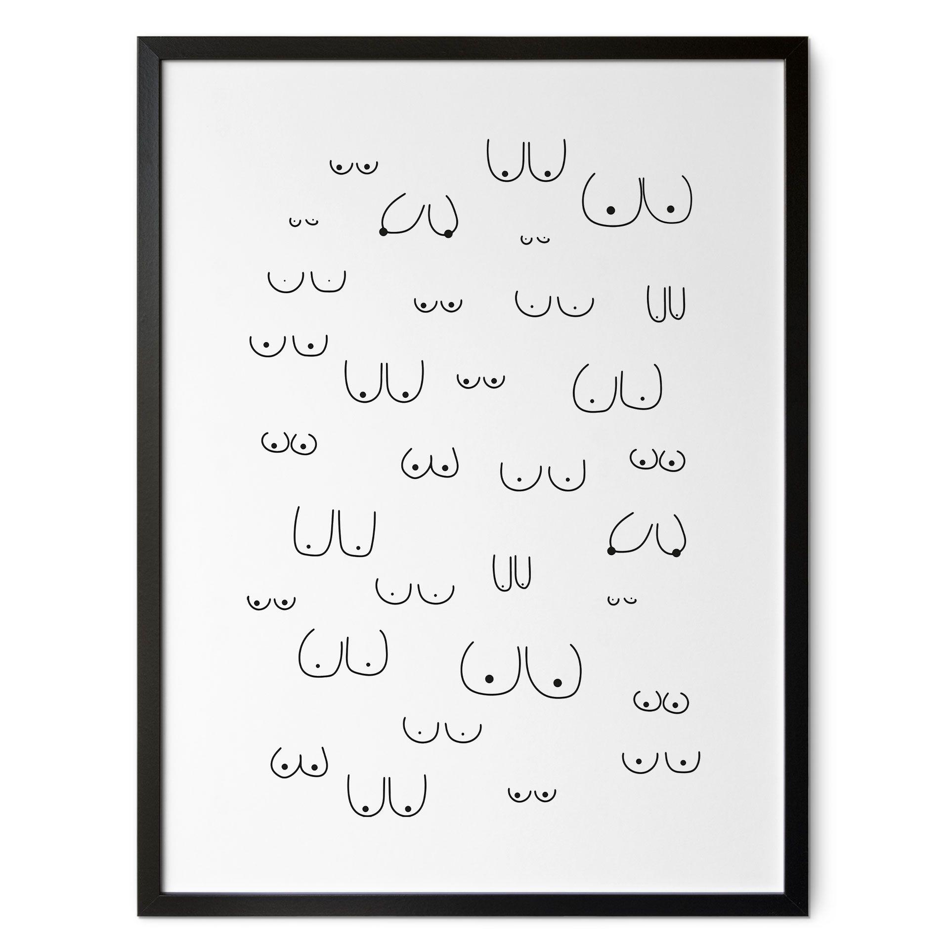 Póster en blanco y negro Line Art - Diversidad de la feminidad - Kerr-Dineen