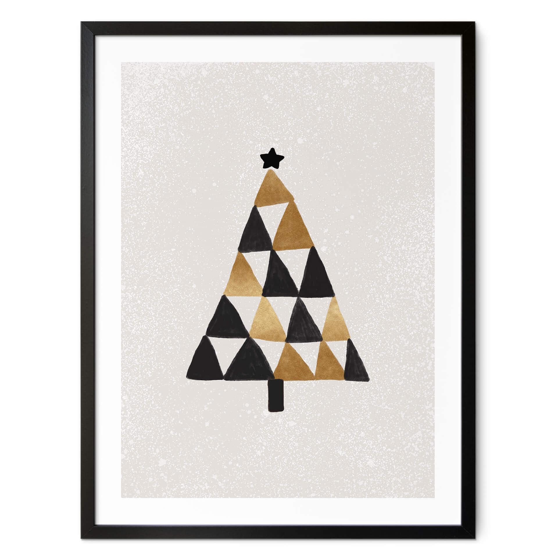 Póster geométrico del árbol de Navidad - Orara Studio