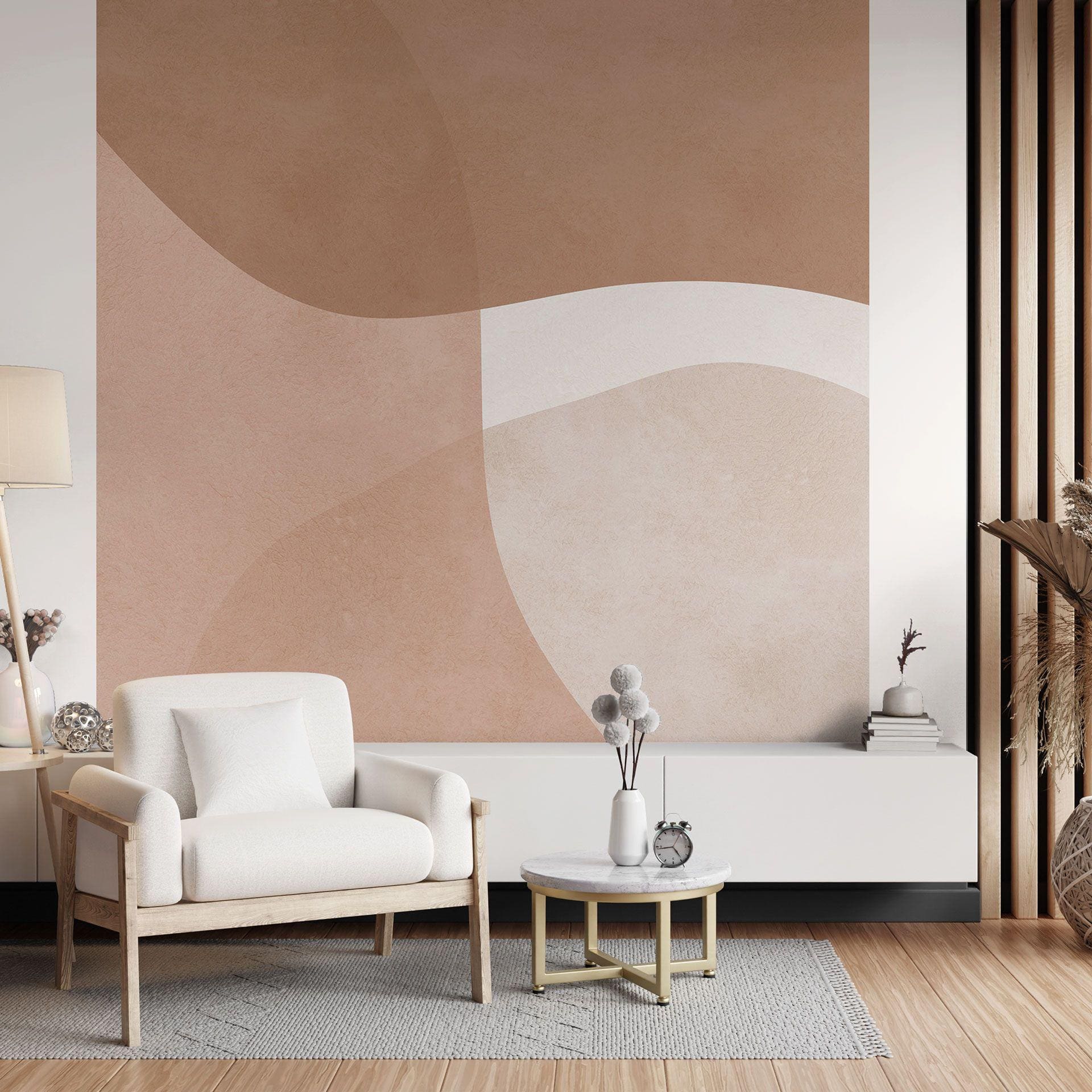 Boho akvarelformer i brune toner Fototapet - Costa
