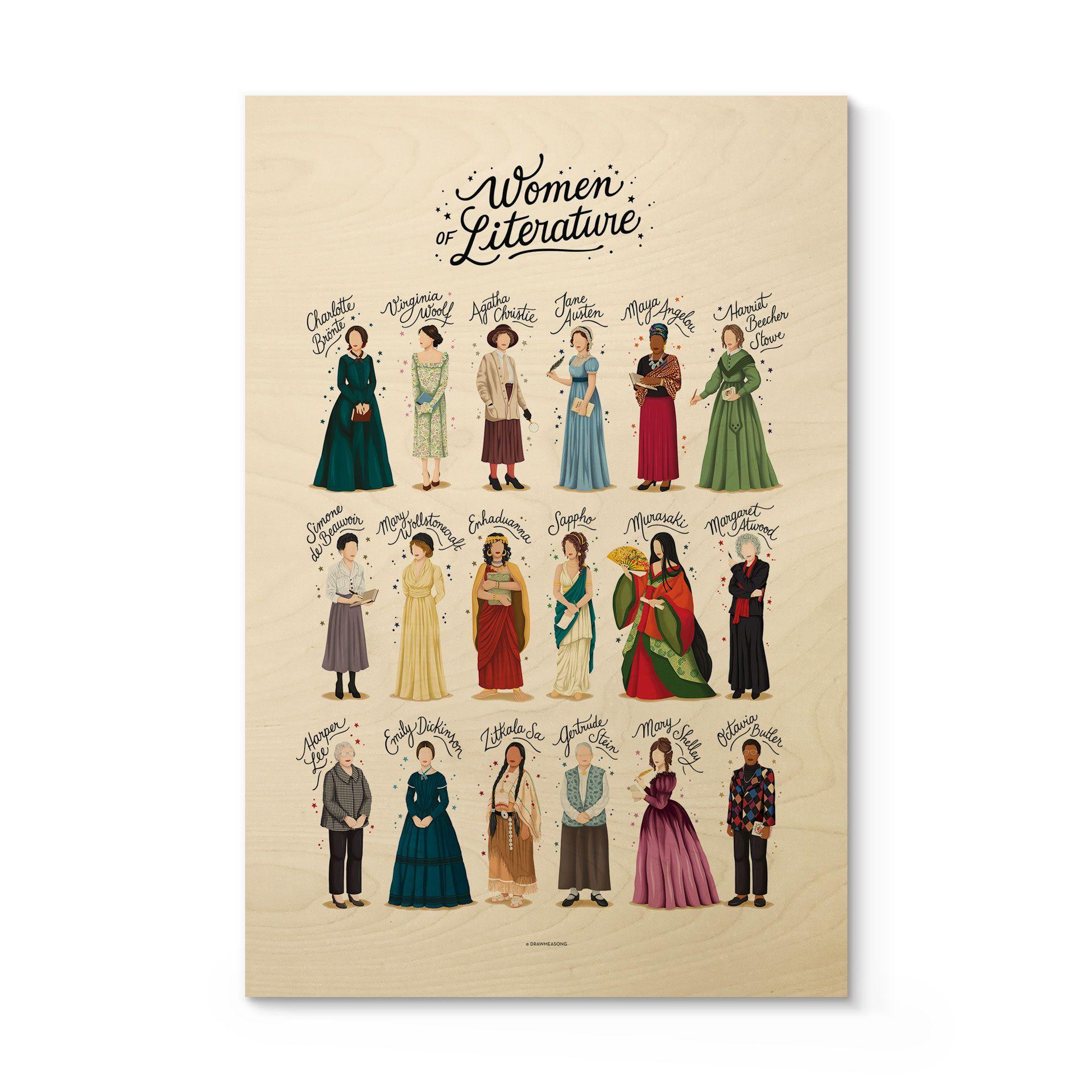 Cuadro de madera Mujeres famosas de la literatura - Tohmé