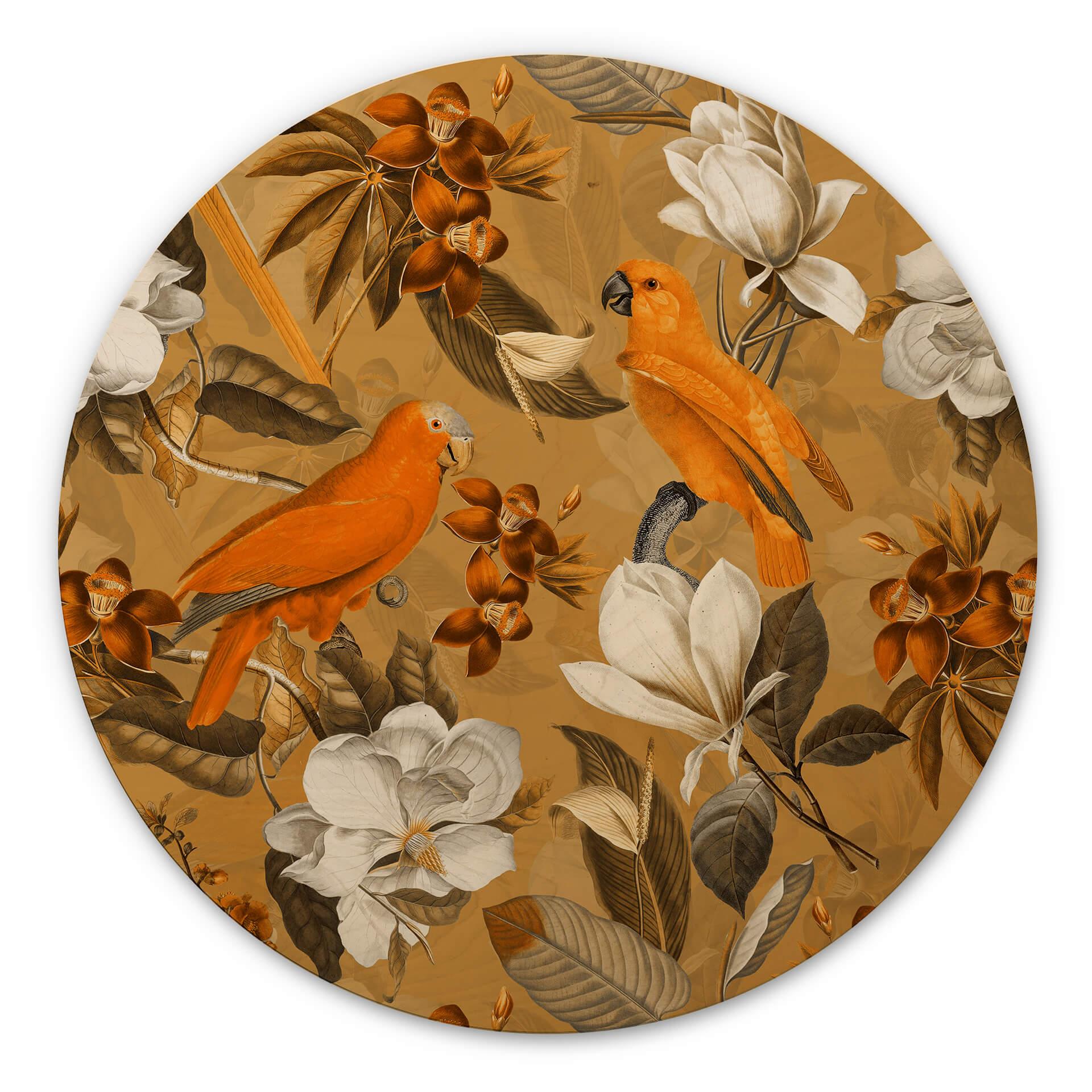 Cuadro de madera Diseños ONU - Ocre Tropical - Redondo