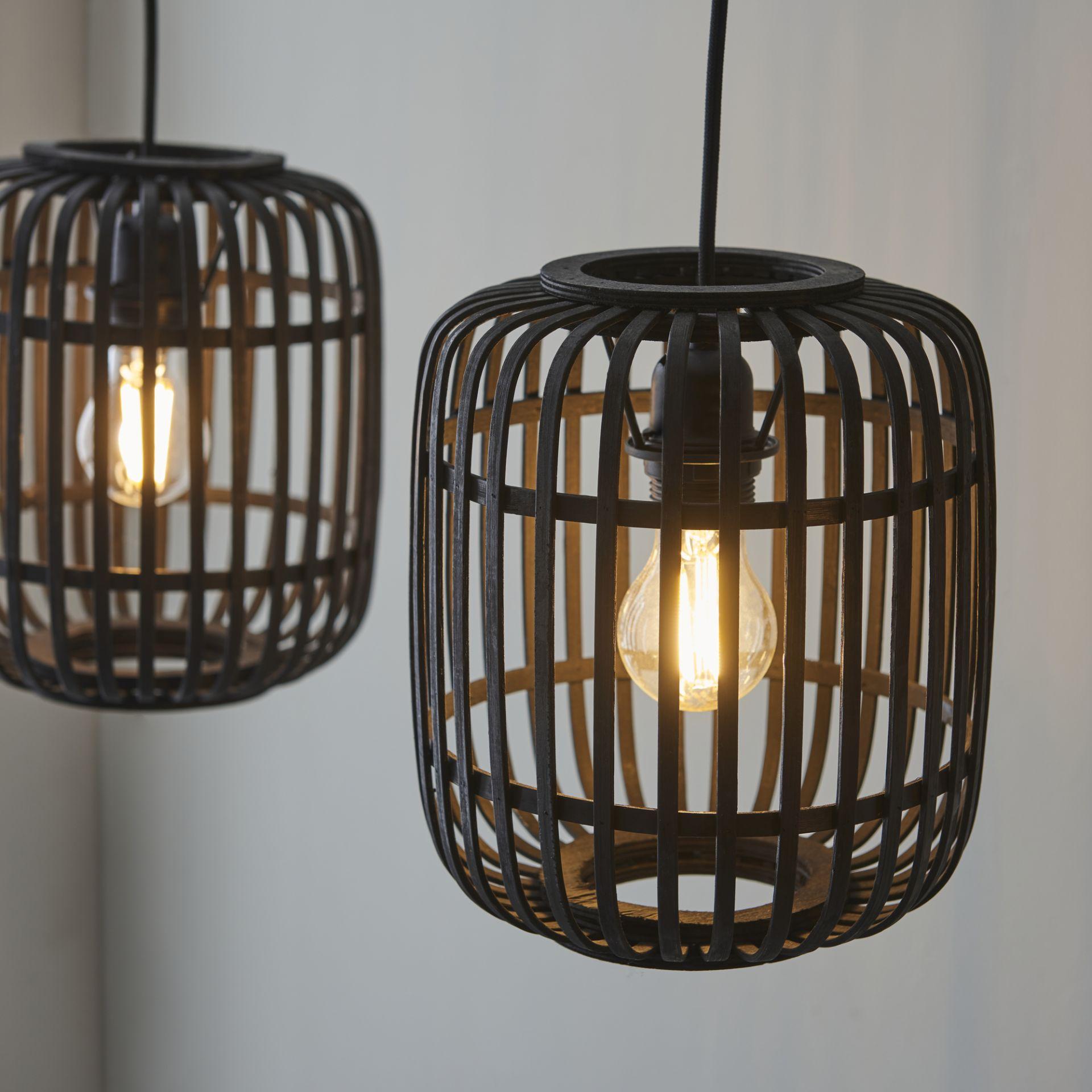 Pendelleuchte Willi, braun, 125 x 105 cm, Bambus Pendellampe