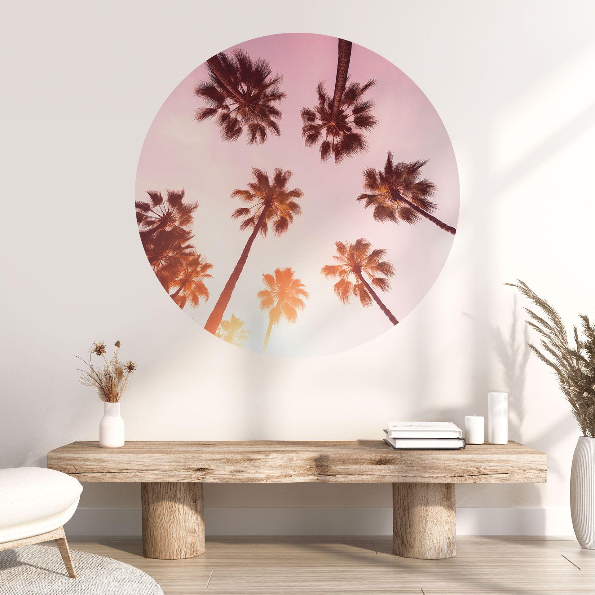 Vinilo decorativo "California Dreaming" con vista de palmeras - Hugonnard - Redondo