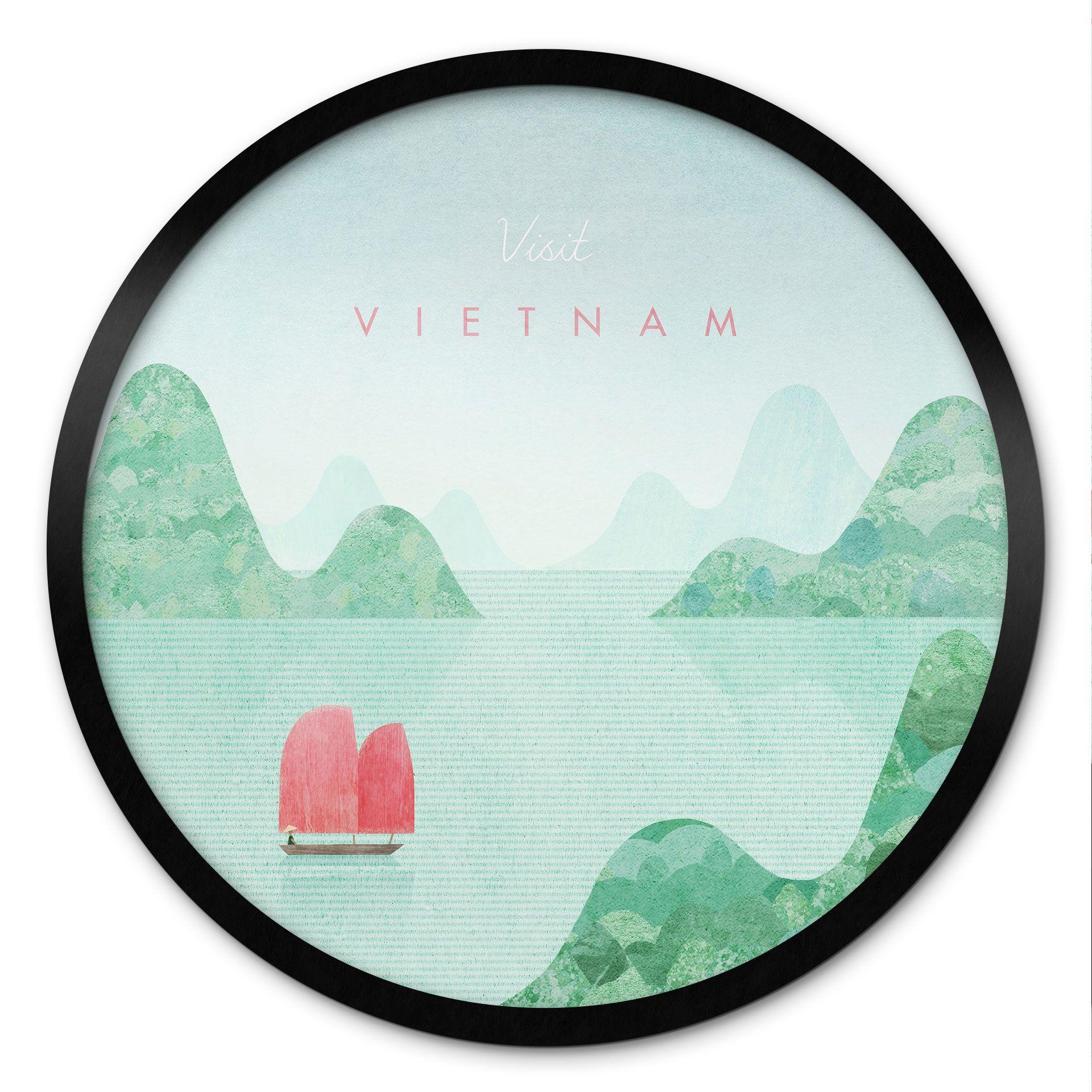Póster Bahía de Halong en las vacaciones de Vietnam - Rivers - Round
