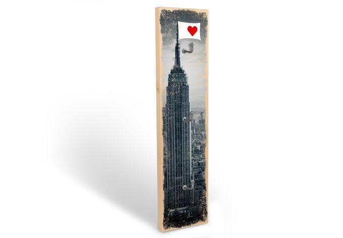 Sleutelbord I love New York + 3 Haken