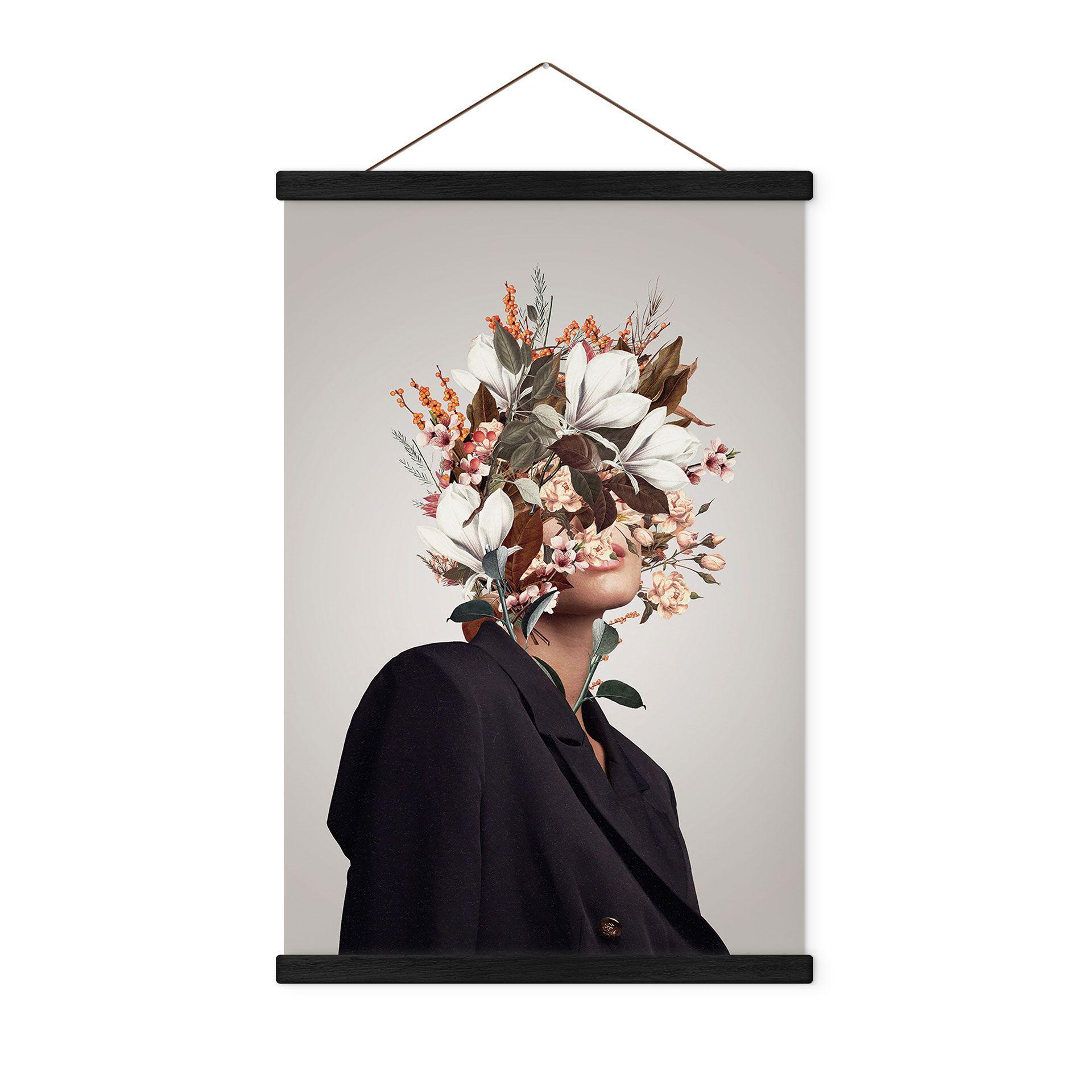 Póster de tela Arreglo floral femenino - Polilla