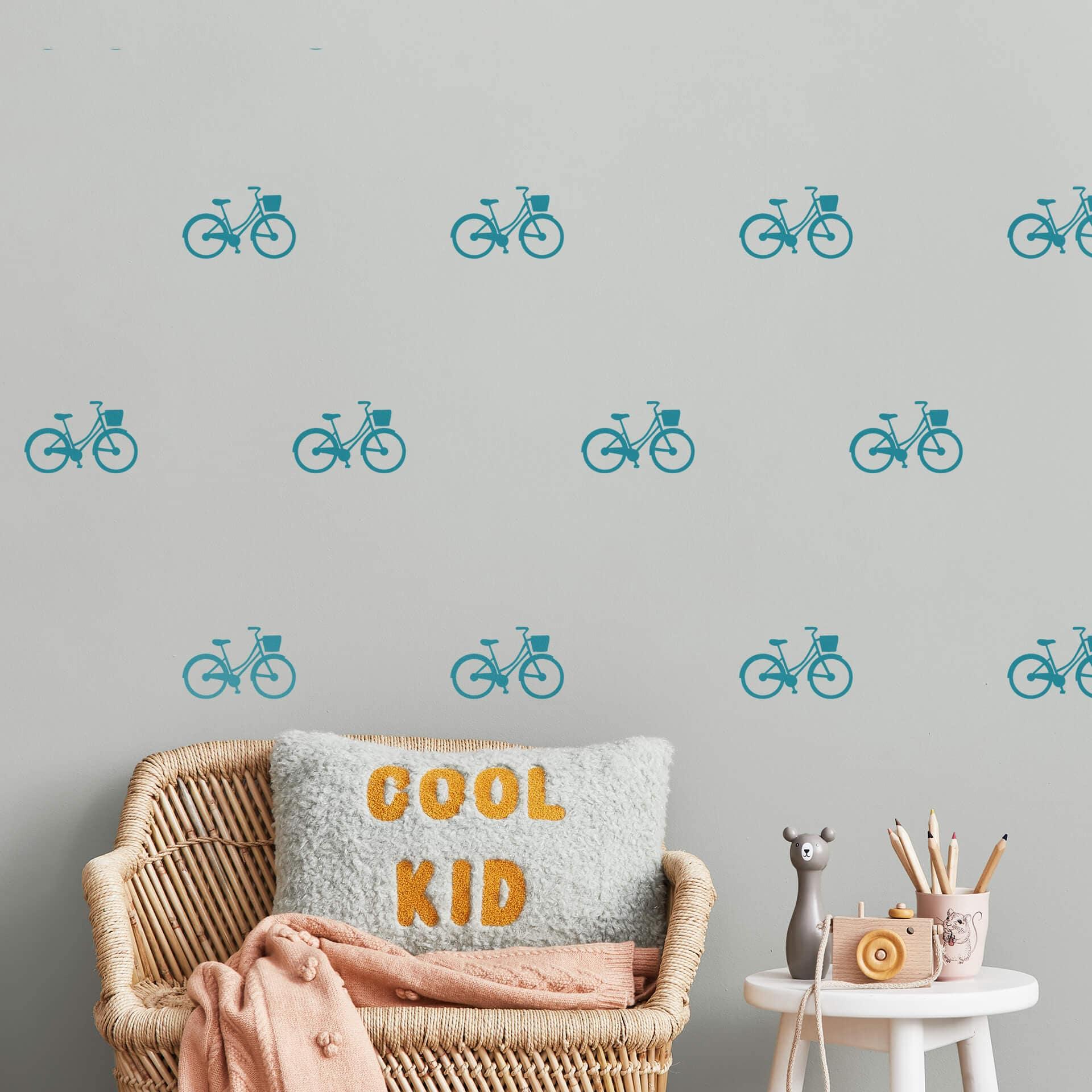 Muursticker set fietsen