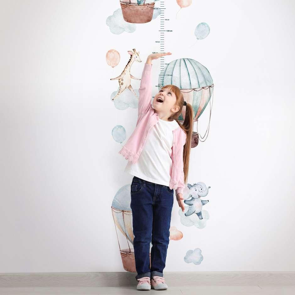 Børnetapet, non-woven tapet med illustration Kids Walls hvid, blå, beige