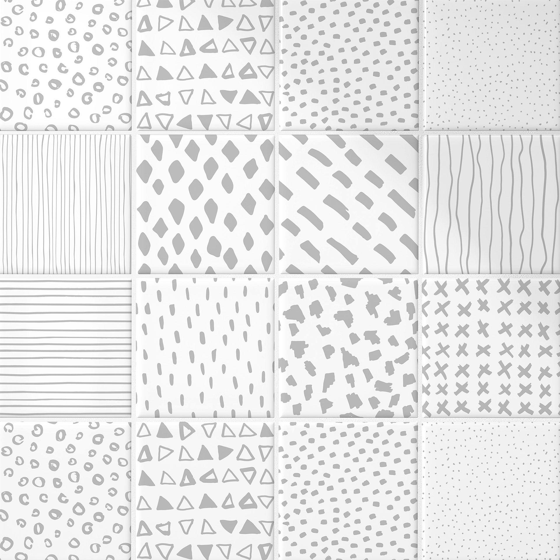 Azulejos Adhesivos formas - gris - lote de 12