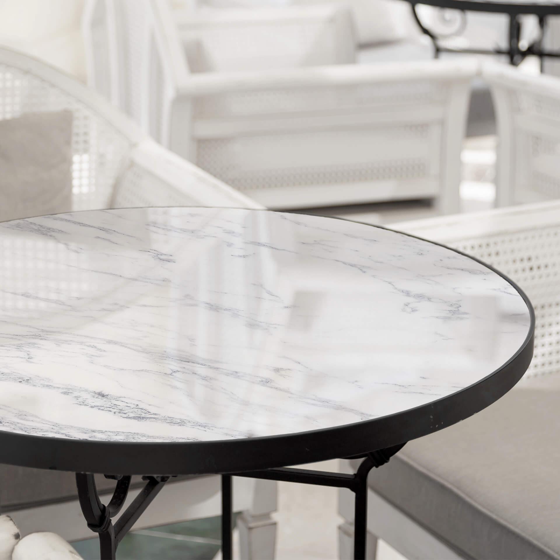 Plateau de table en verre - Marbre 04 - Rond