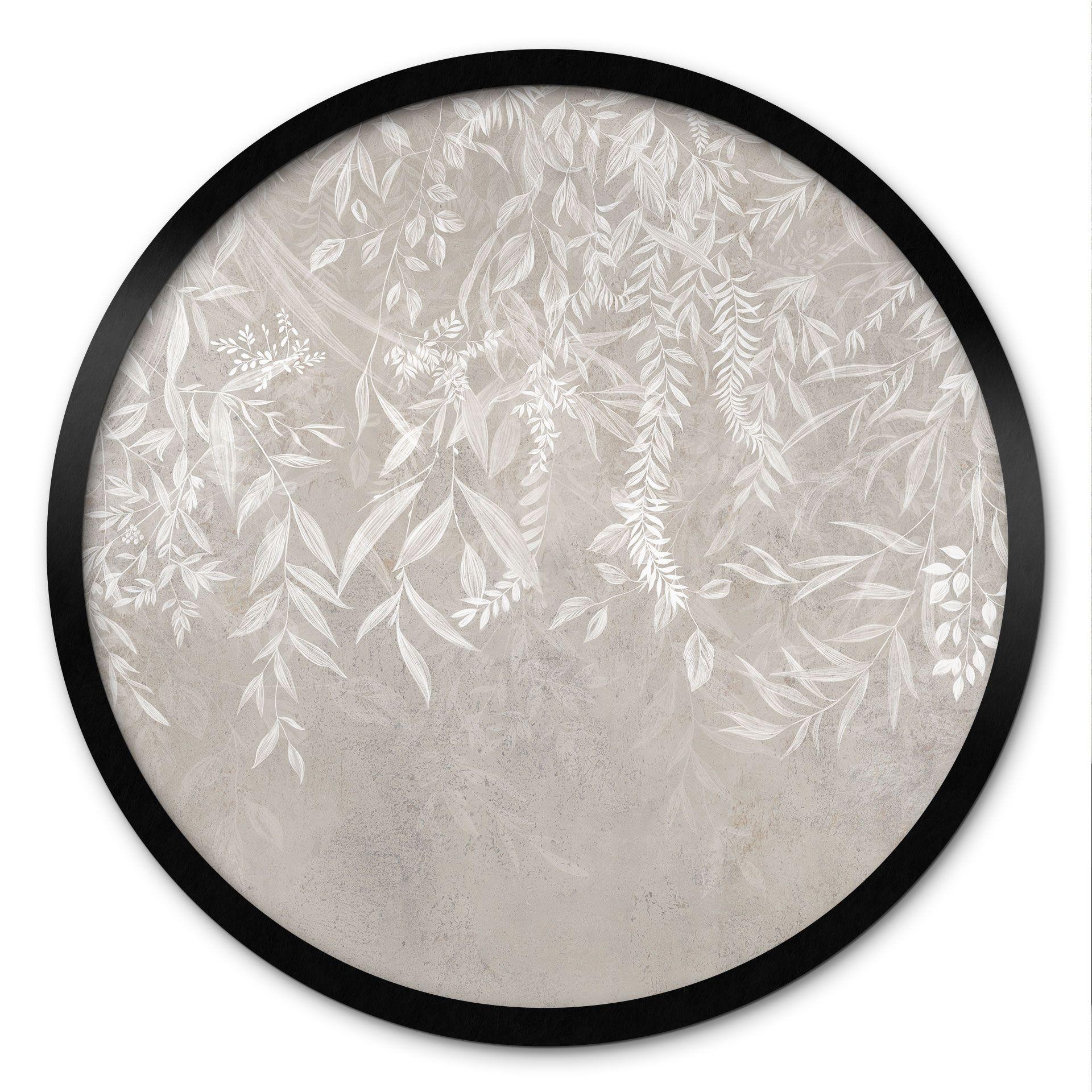 Poster Elegante wilgentakken in beige - Ms Tiff - Rond