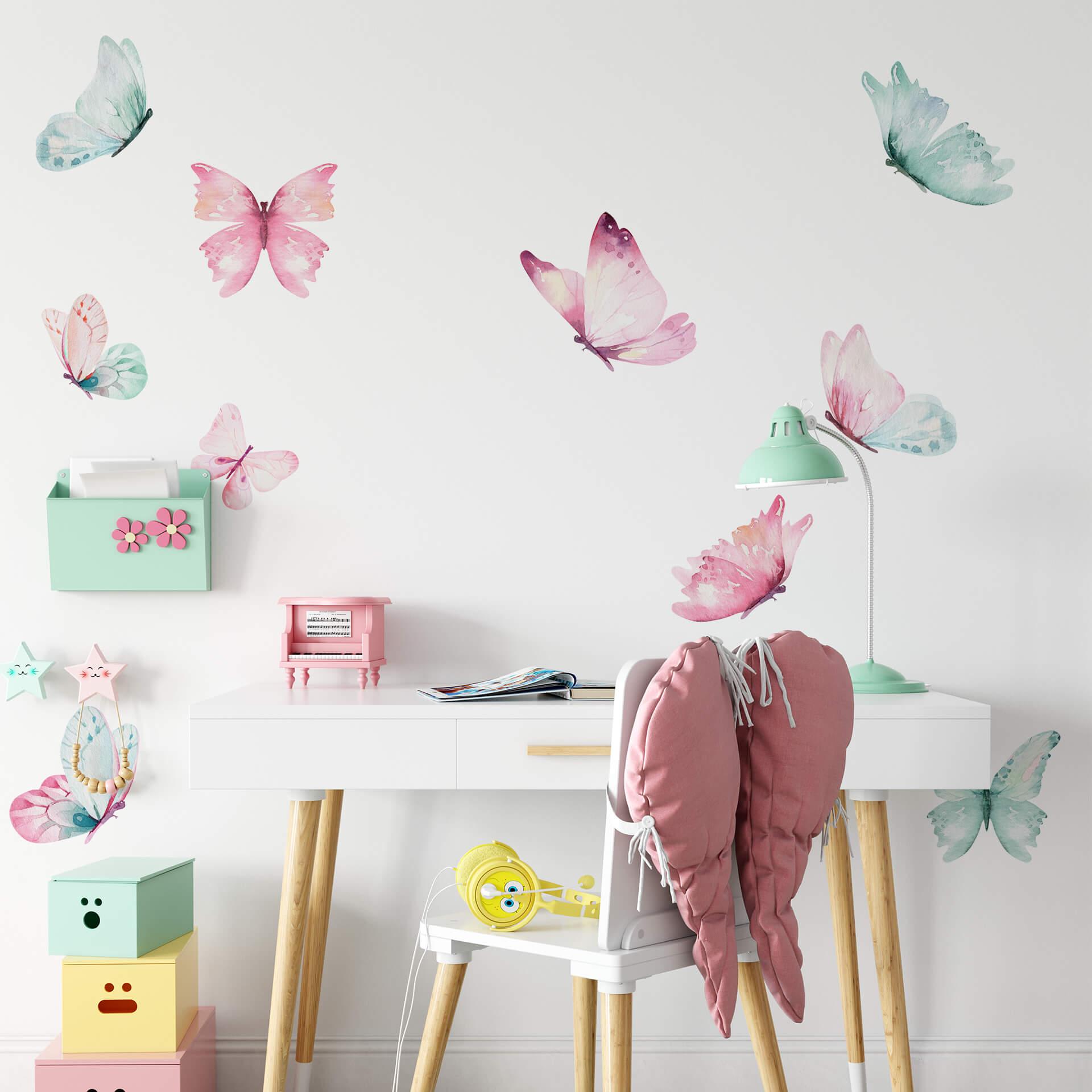 Sticker mural Kvilis - Essaim de papillons
