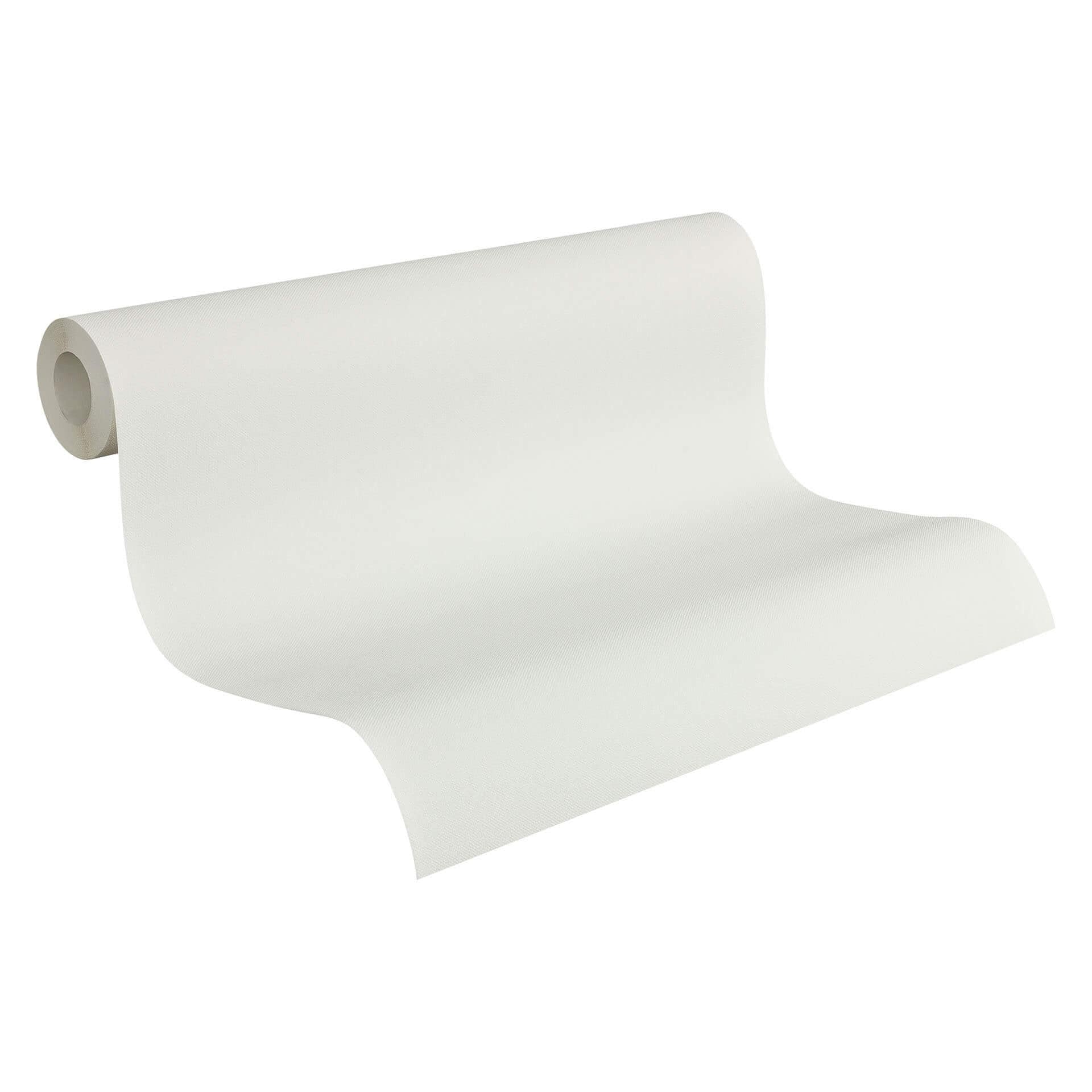 Unit tapet i hvid non-woven tapet Hygge ensfarvet mat med lys struktur