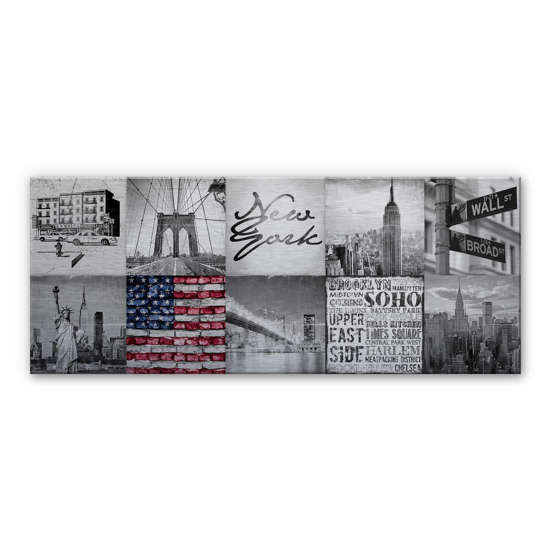 Aluminium Dibond Impressie van New York City - Panorama
