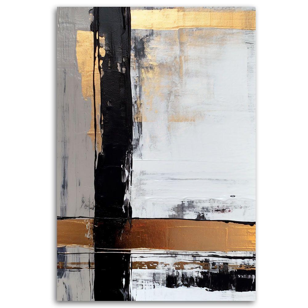 Canvasbillede, Abstraktion med guldaccenter