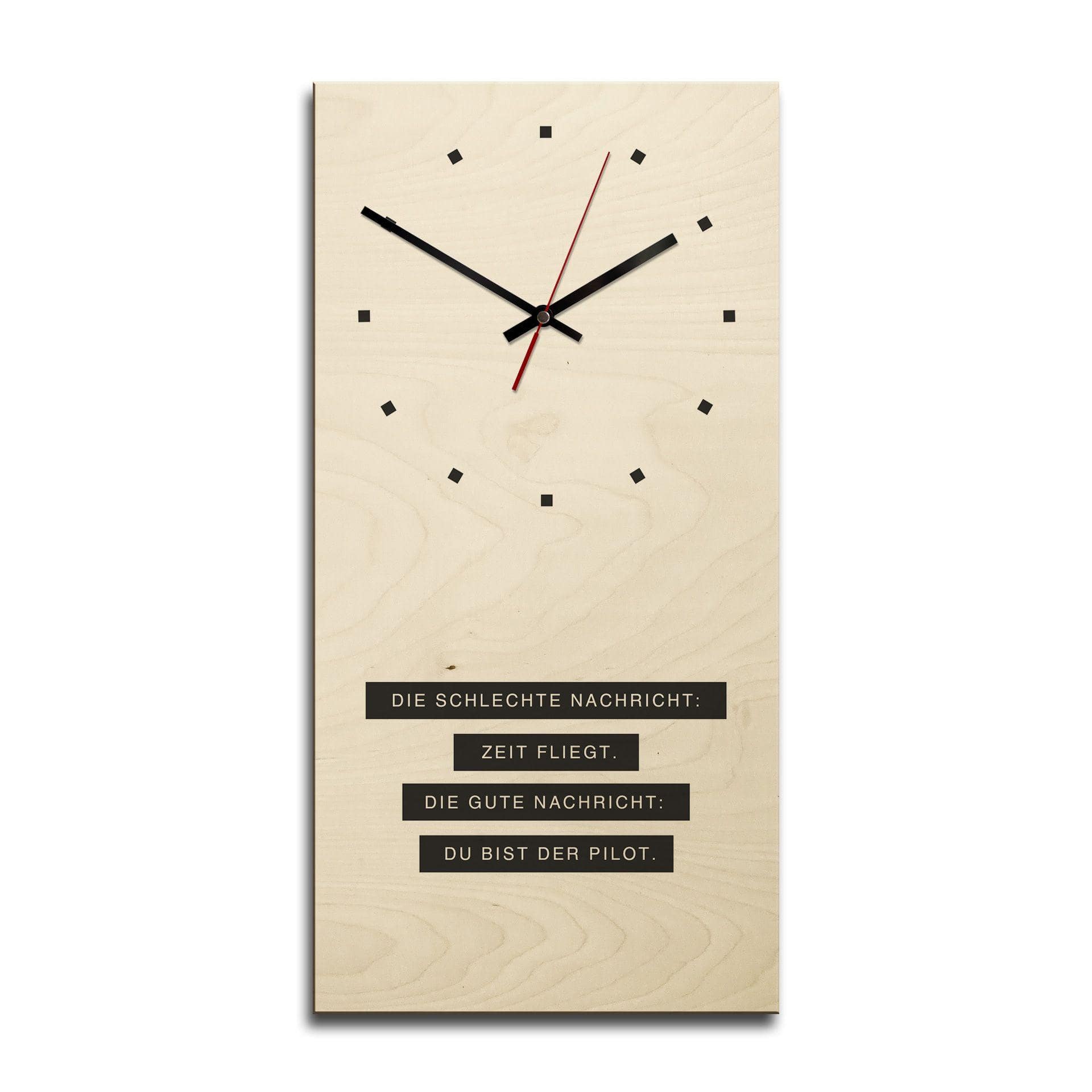 Horloge murale en bois - Du bist der Pilot