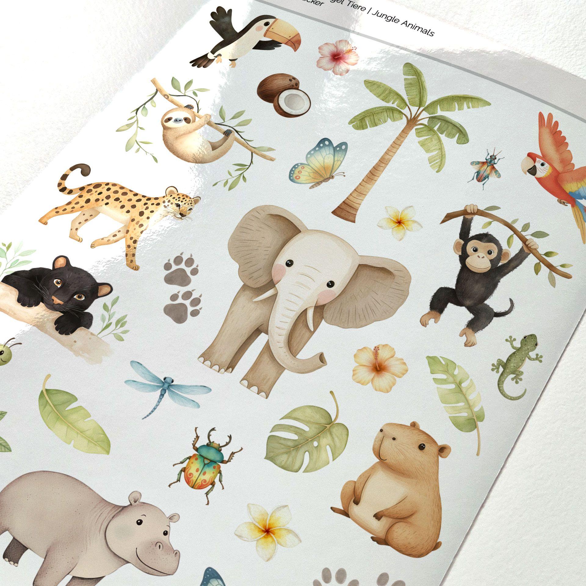 Wallsticker Klistermærke med jungledyr