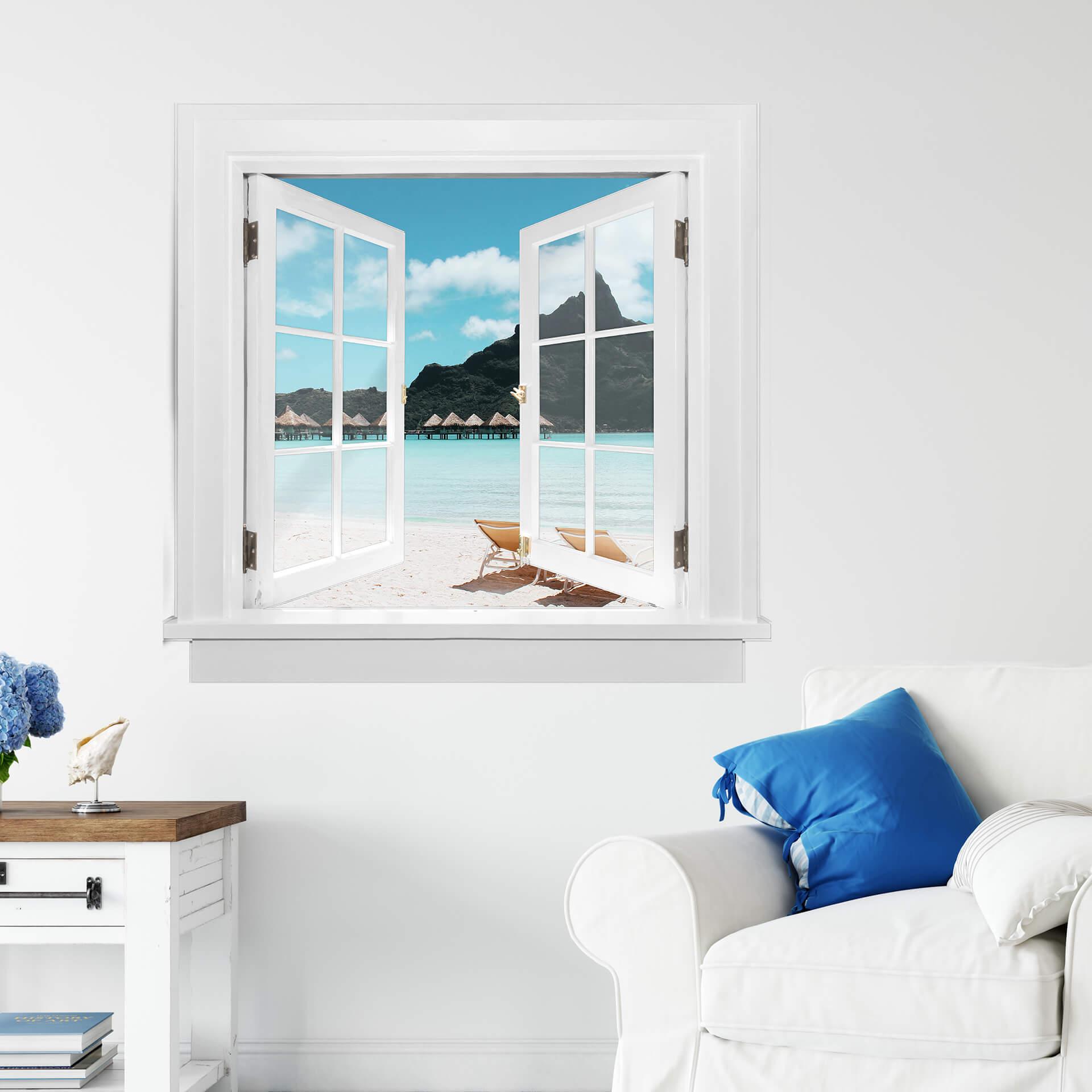 3D Wallsticker vinduesplads - På Maldiverne