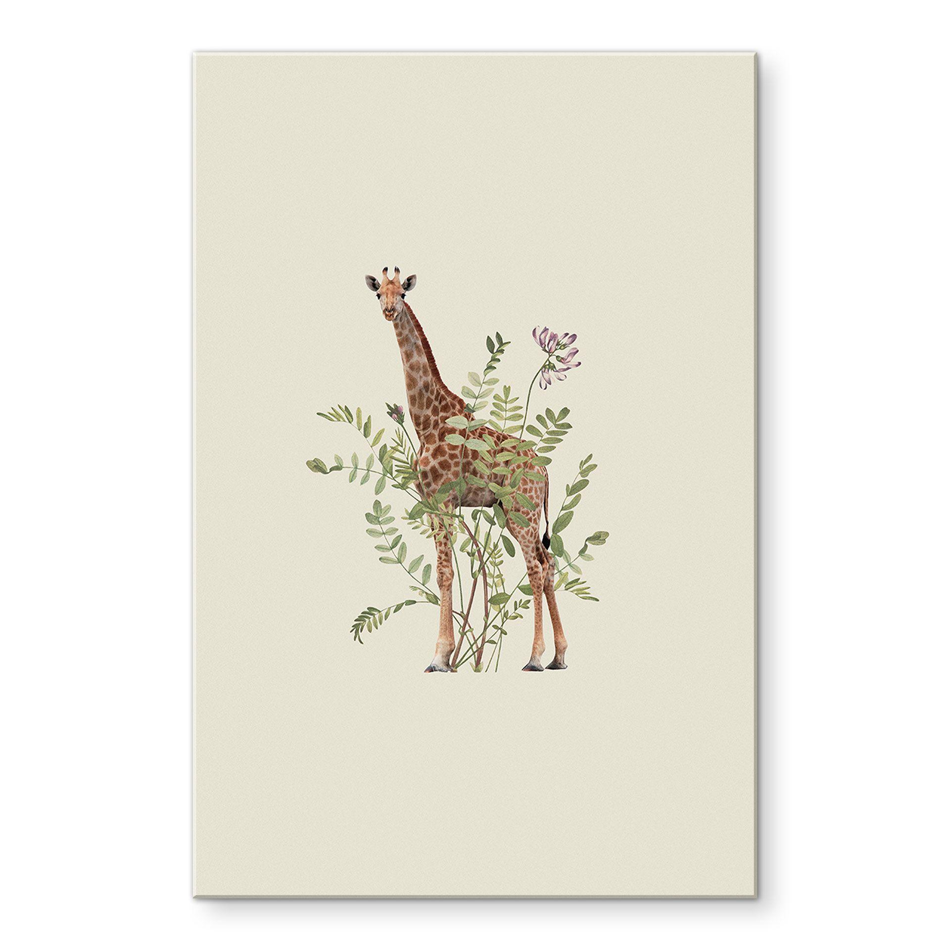 Akrylbillede Blomstergiraf - Frida Floral Studio