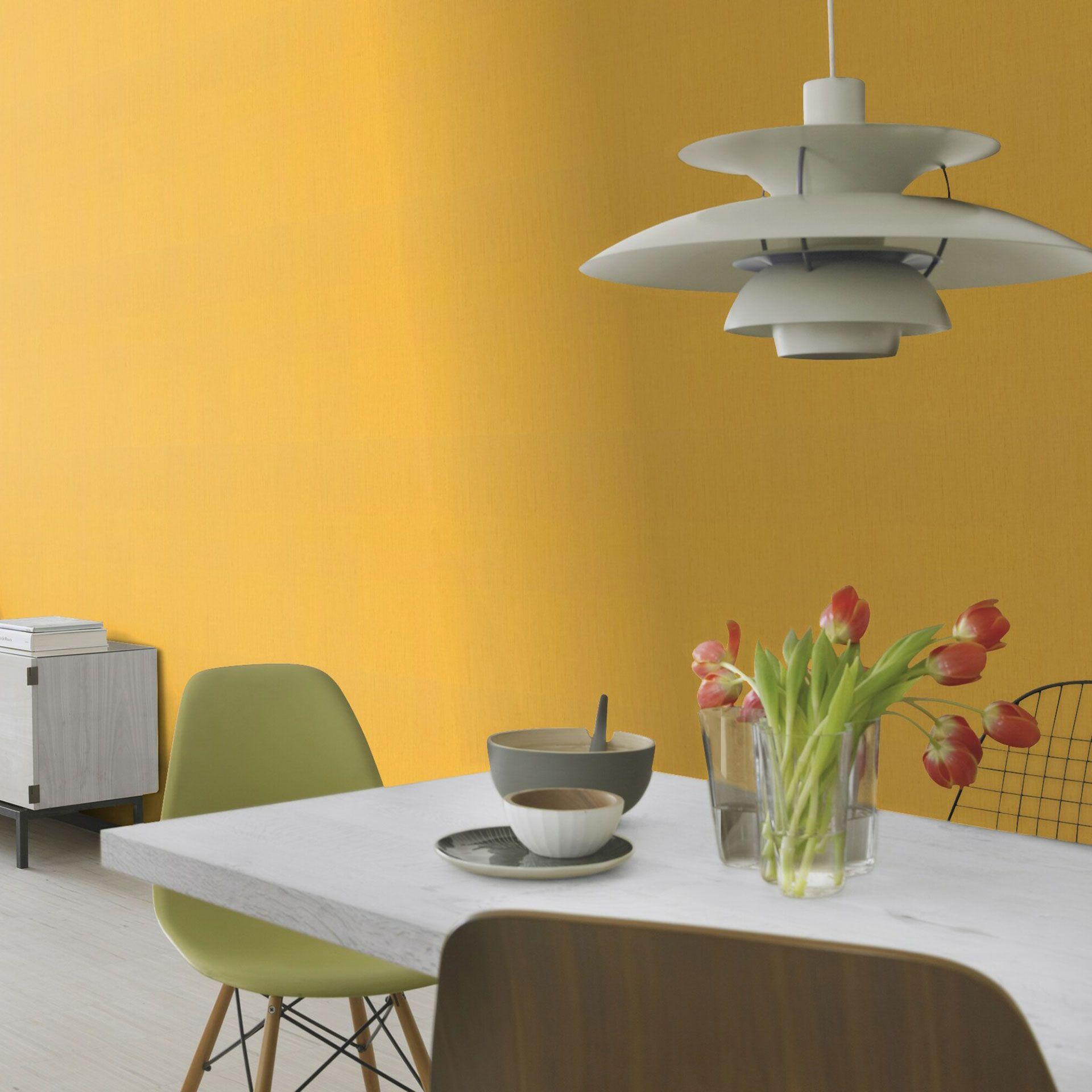 Rasch non-woven tapet, enhedstapet Indian Style okkergul