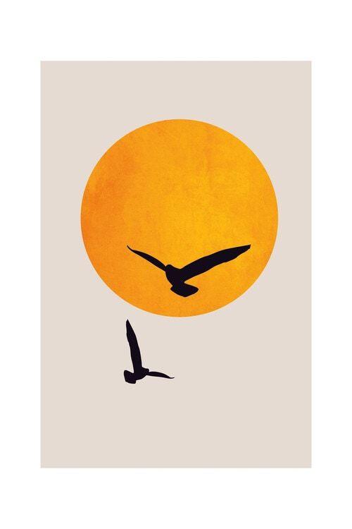 Kunstplakat Kubistika - Birds in the sky, plakat (40 x 60 cm)