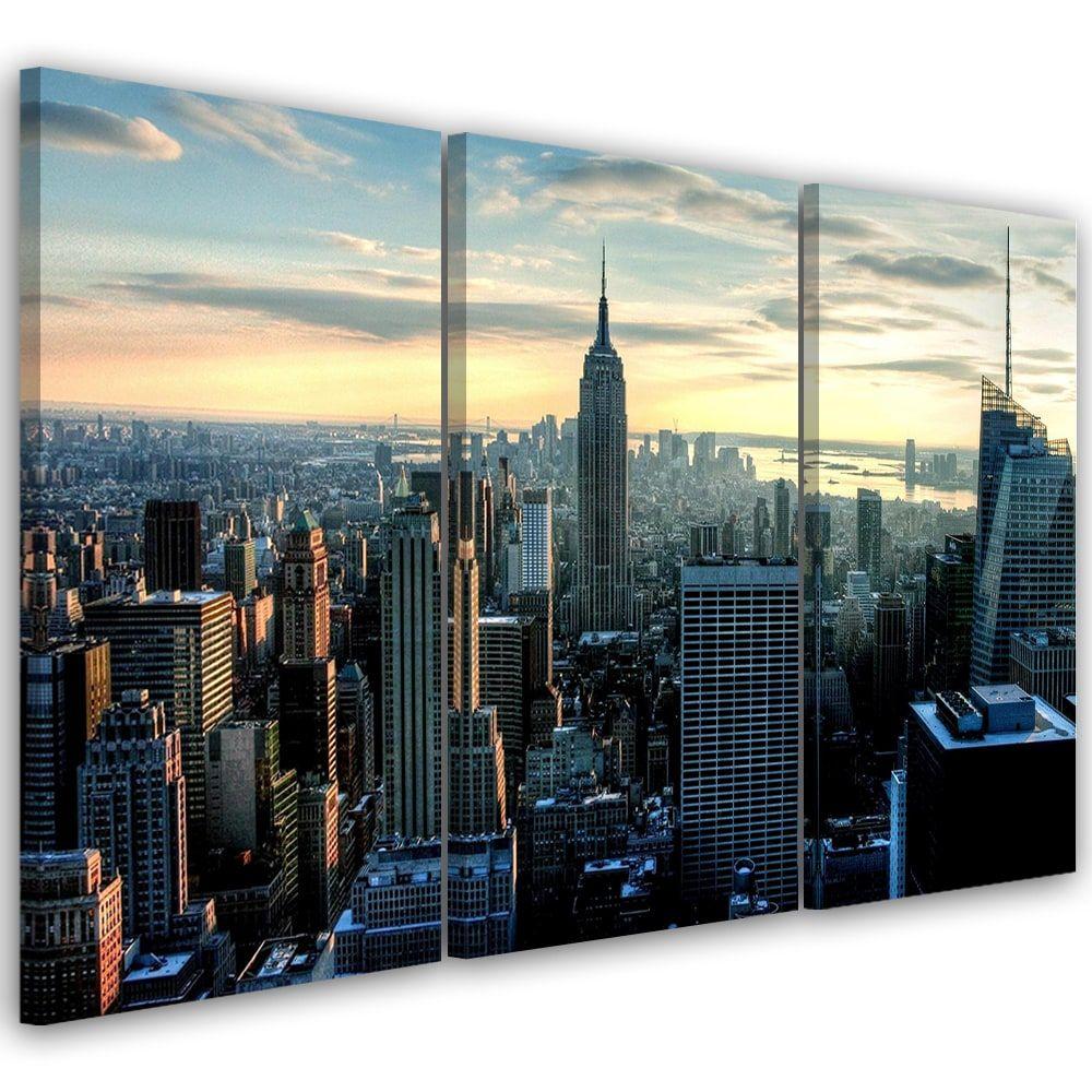 3 stykke lærredstryk, New York City Architecture