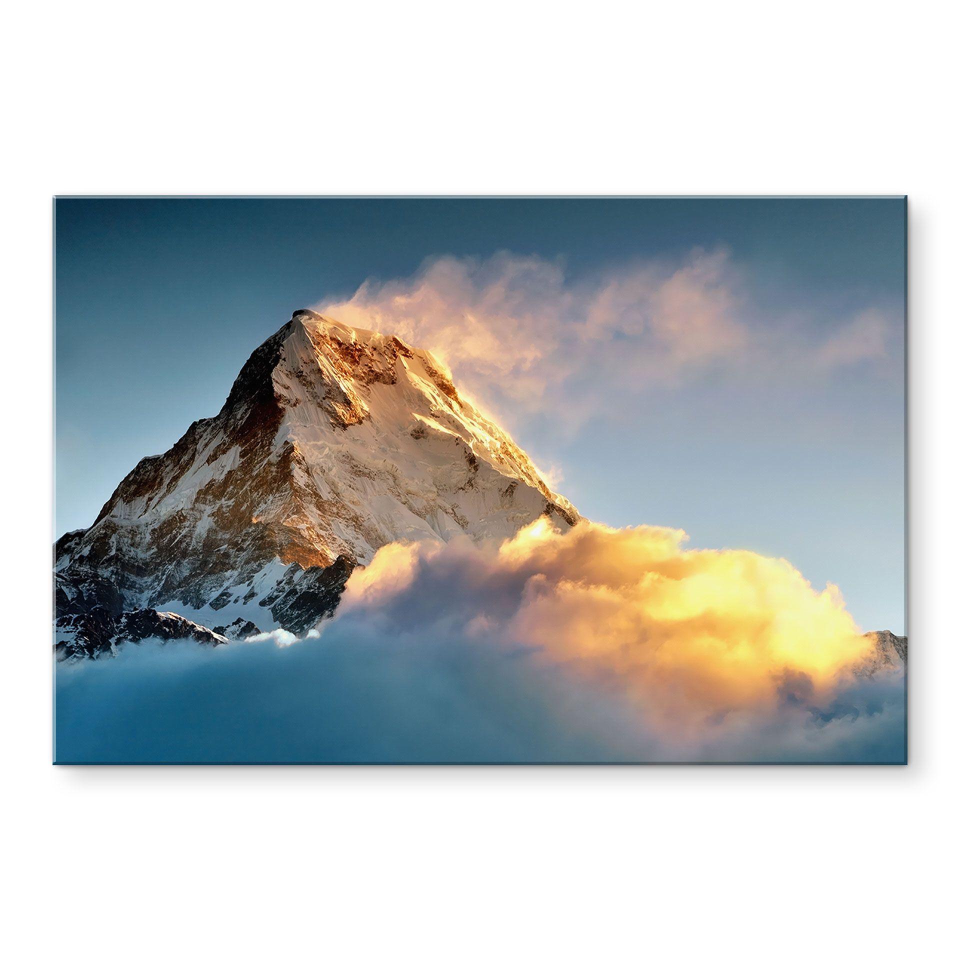 Akrylbillede Solopgang over det snedækkede bjerg - Annapurna Himal