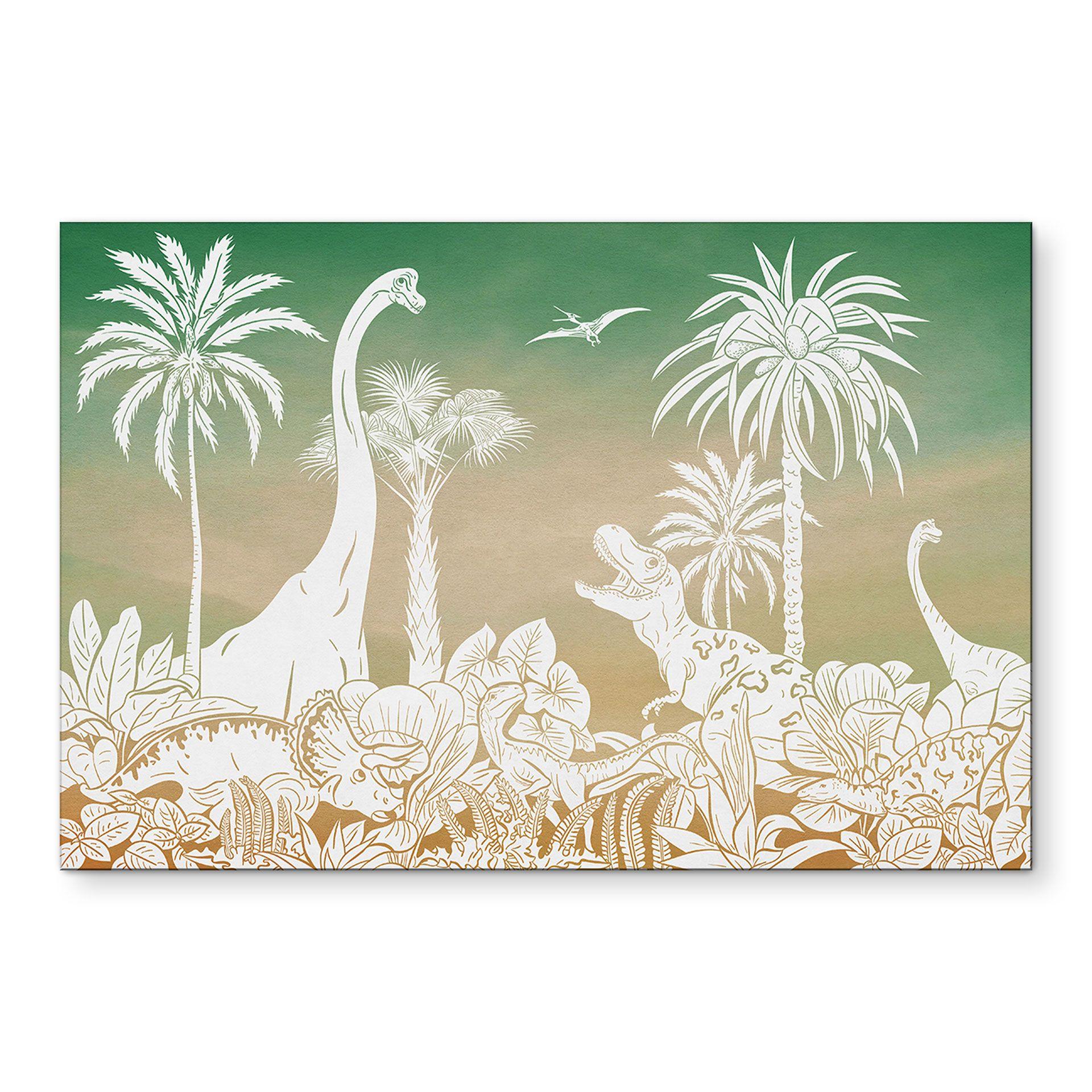 Eventyrrejse til dinosaurerne - Ombre - Kikki Belle – print på aluminium (Alu-Dibond)