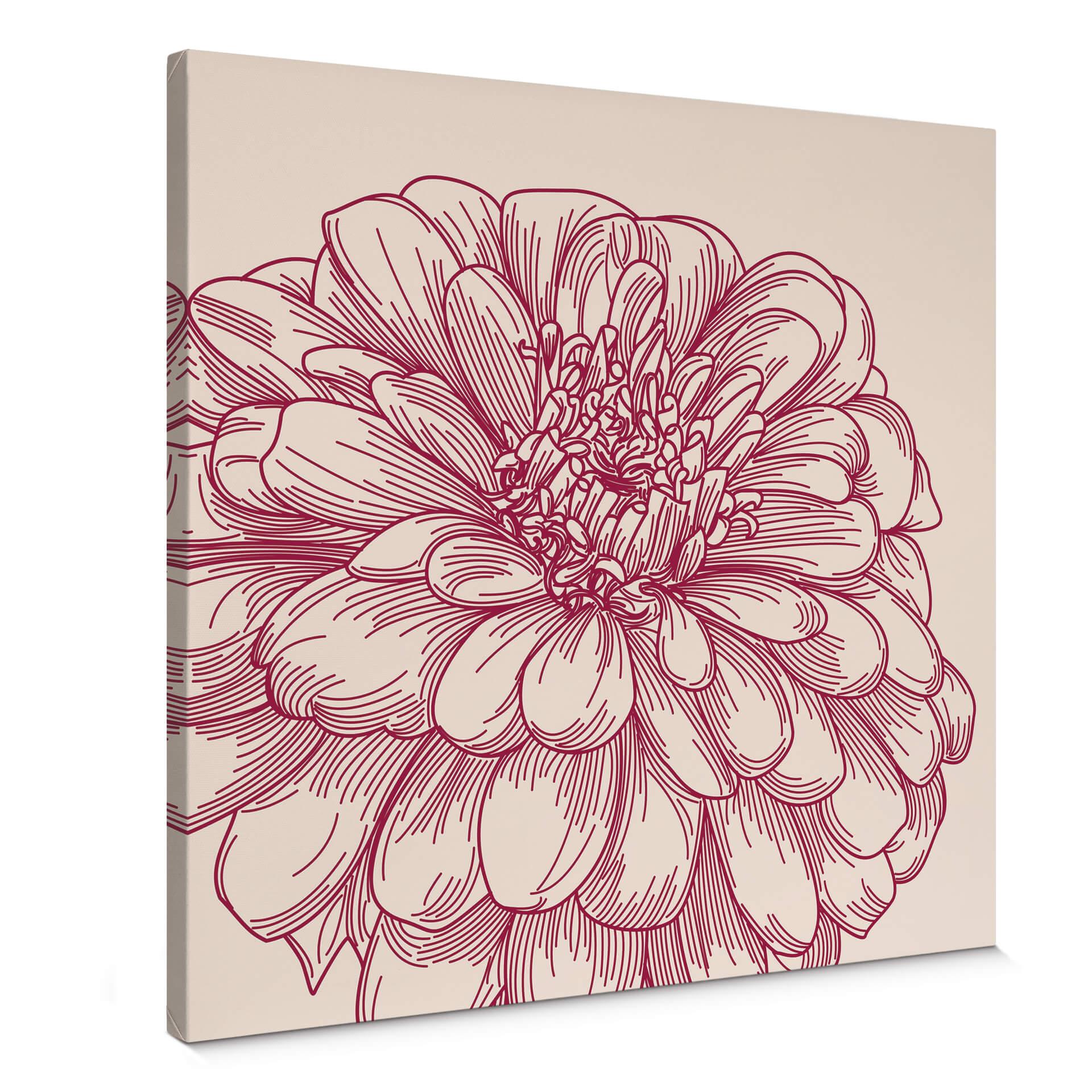 Blomster illustration - Lærredsprint