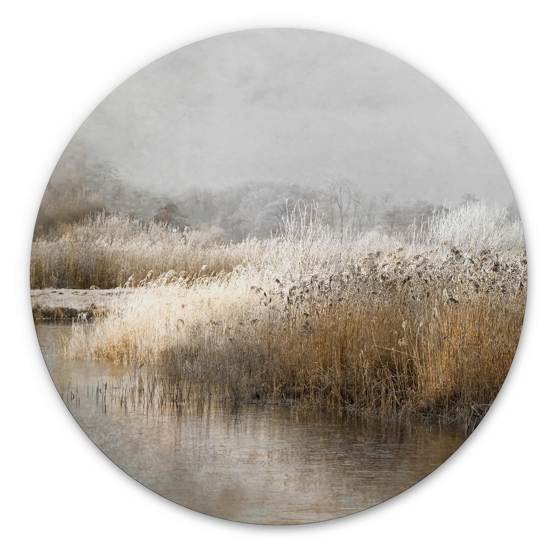 Tableau sur alu-Dibond Talen - Matin hivernal - Rond