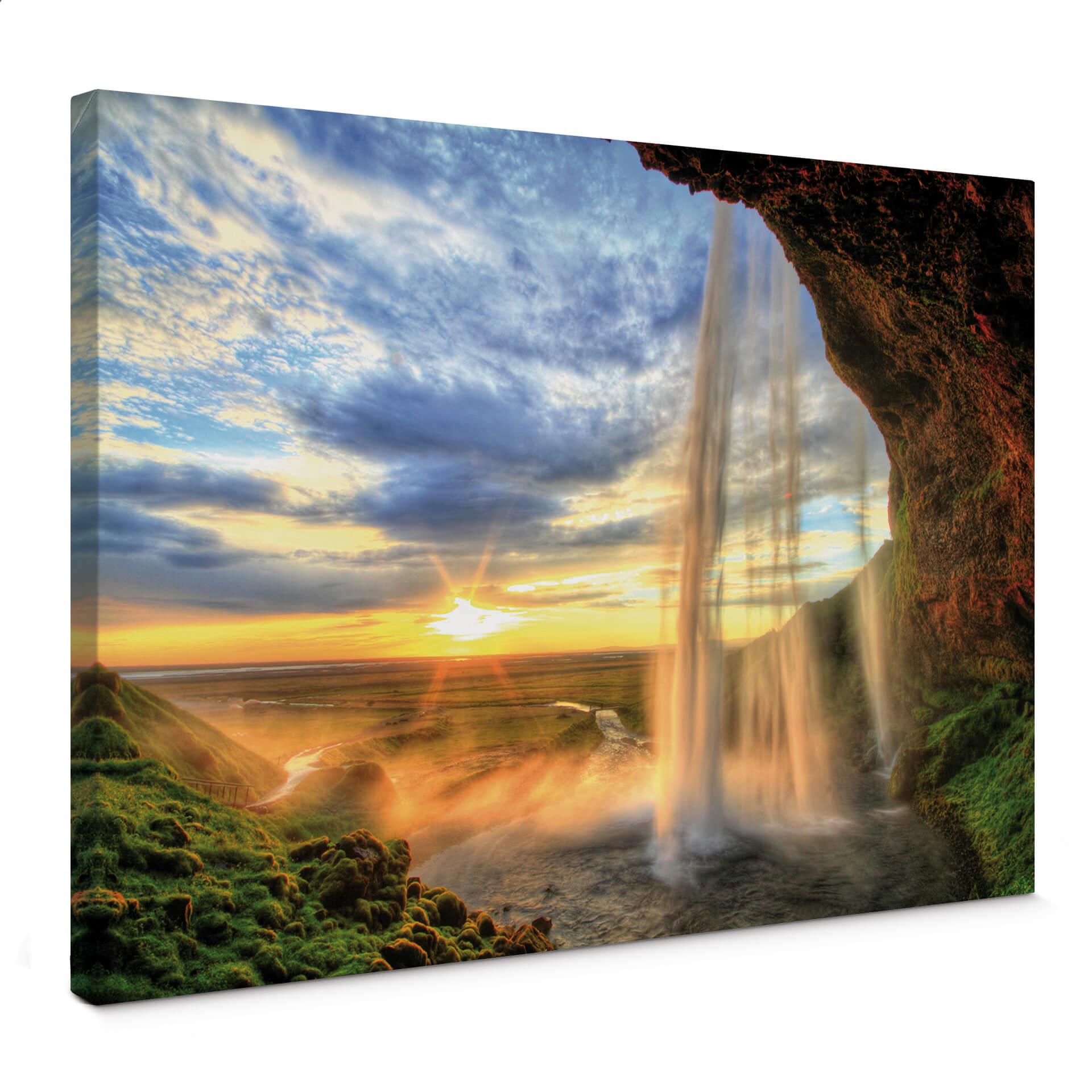 Lienzo de la cascada Seljalandsfoss