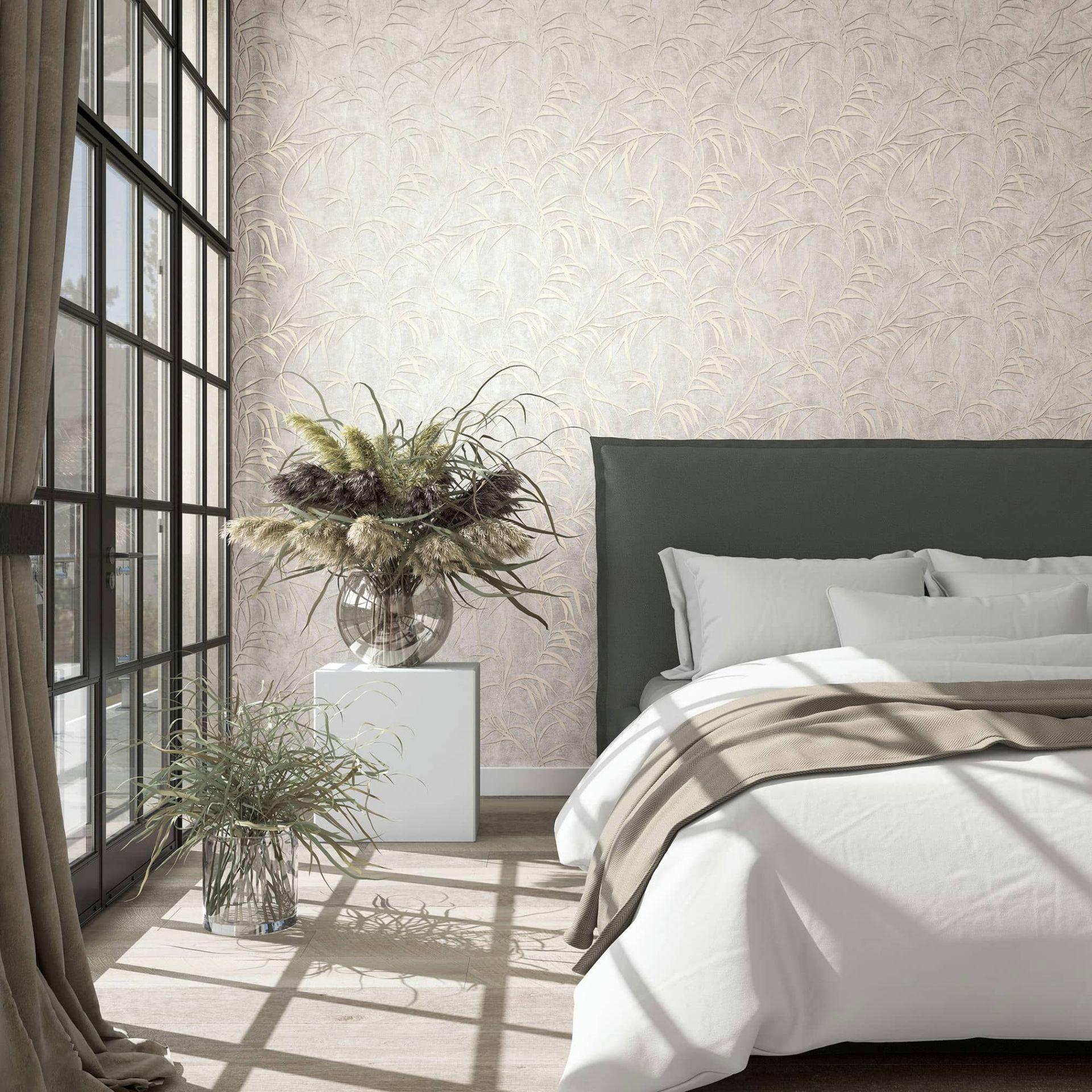 non-woven tapet beige blomster til stue soveværelse tapet marburg