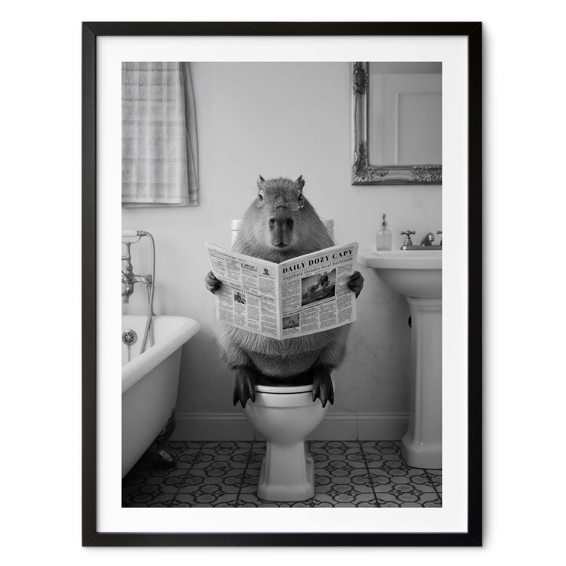 Poster Capybara dans les toilettes silencieuses