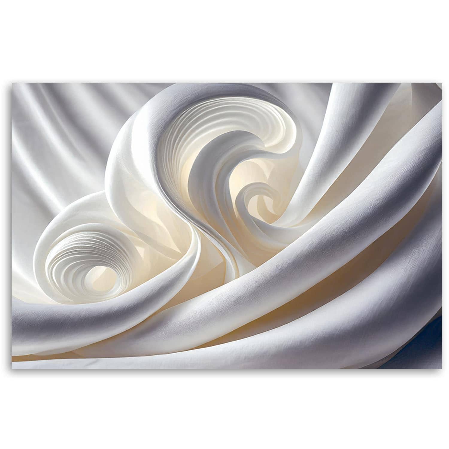 Canvasbillede, hvid abstraktion 3D