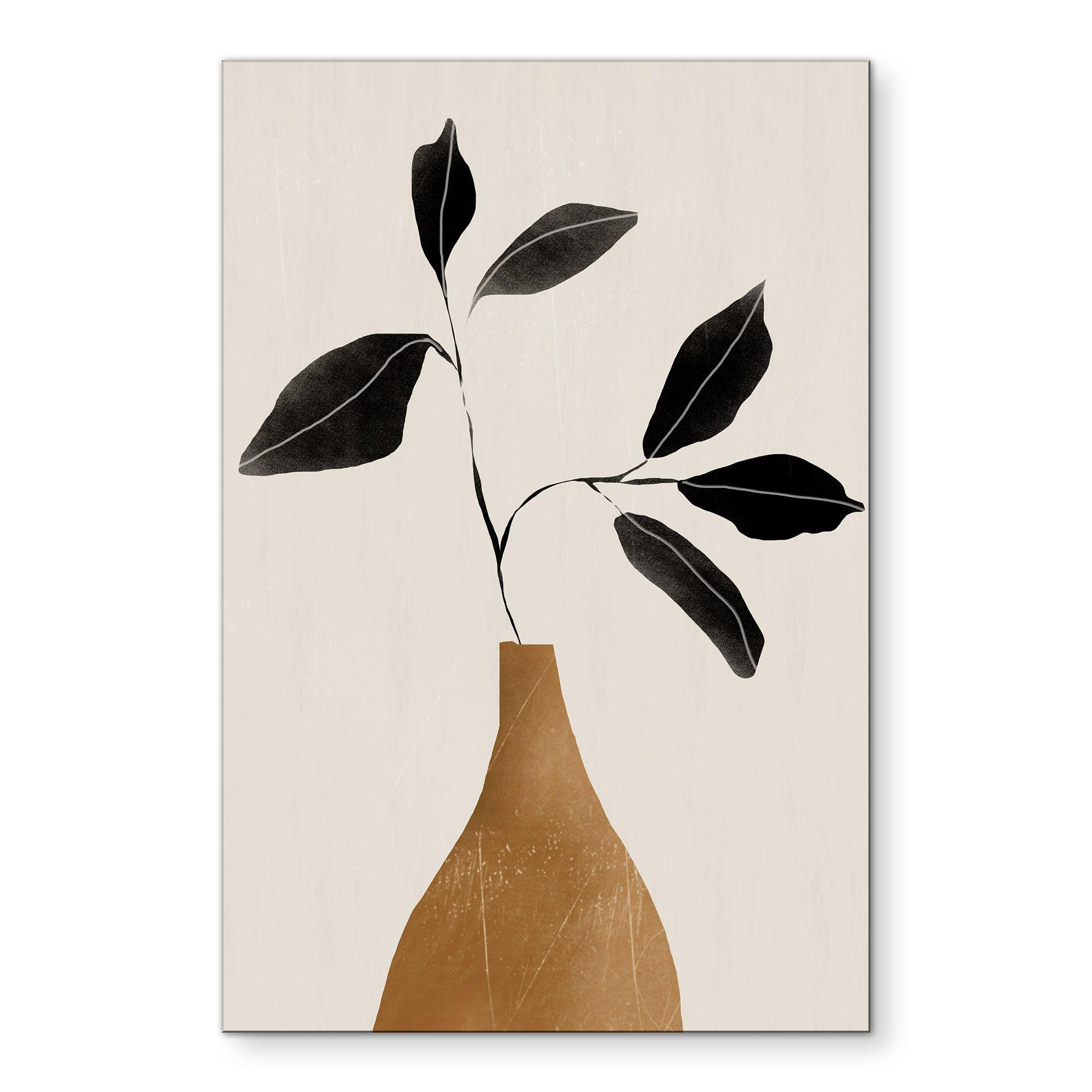 Billede af gren i gylden vase - ThingDesign – print på aluminium (Alu-Dibond)