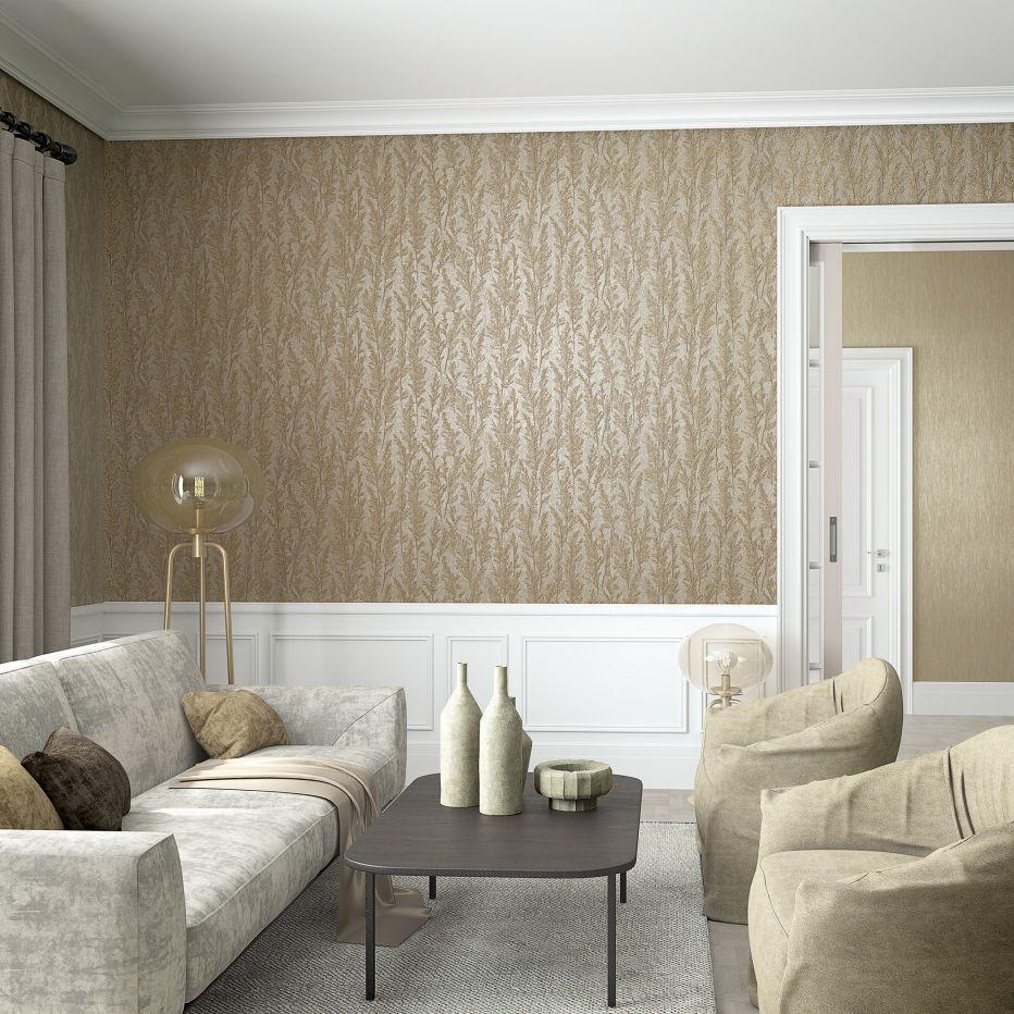 blomster- og fleecetapet Natural Opulence i beige