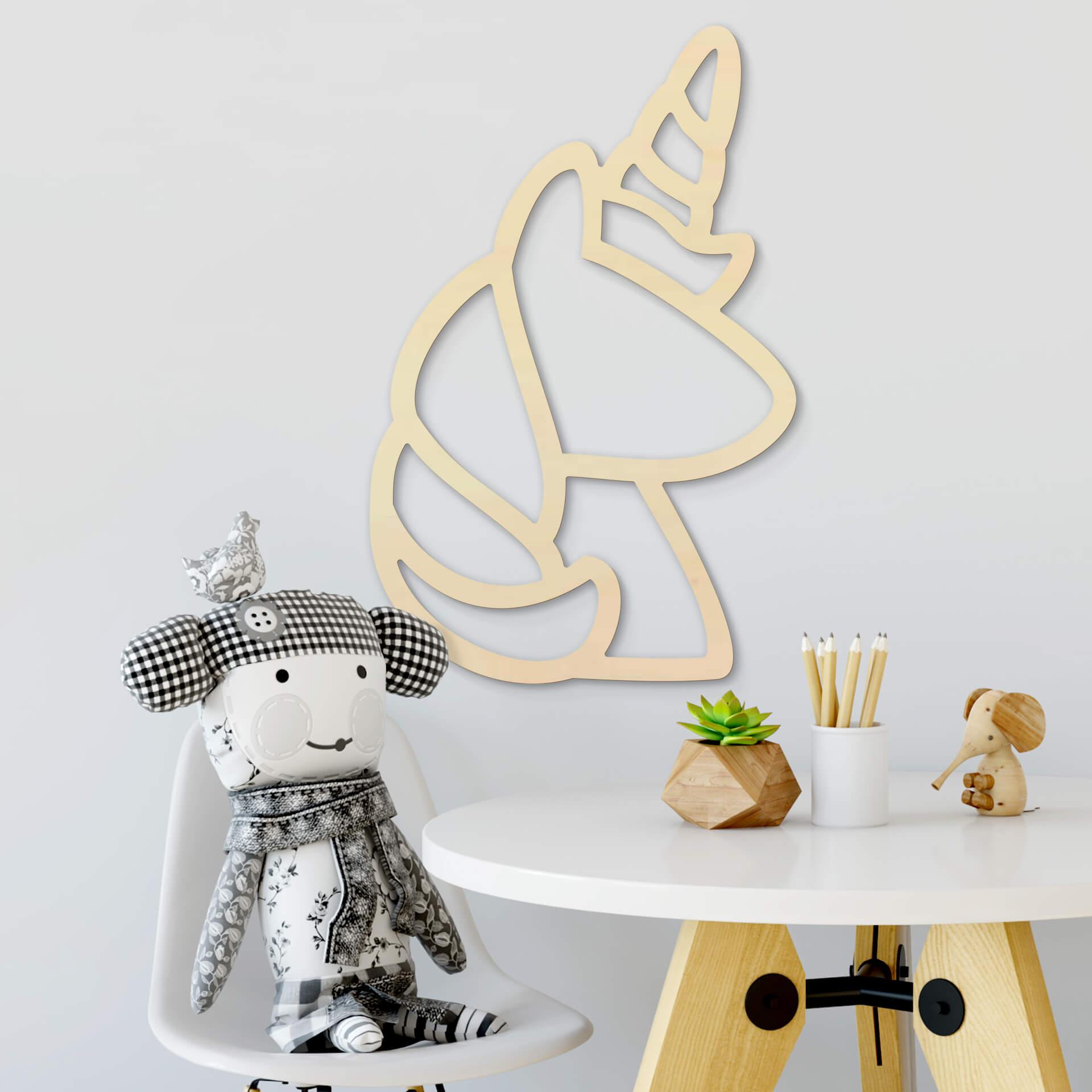Arte en madera de álamo - Unicornio