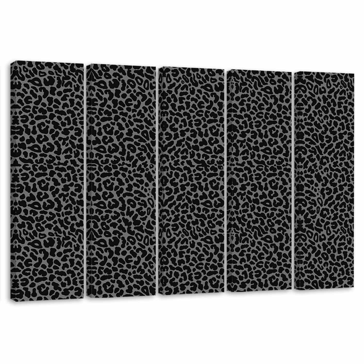 5 stykke lærredsprint, Leopard Leopard Pels Patches Mønster