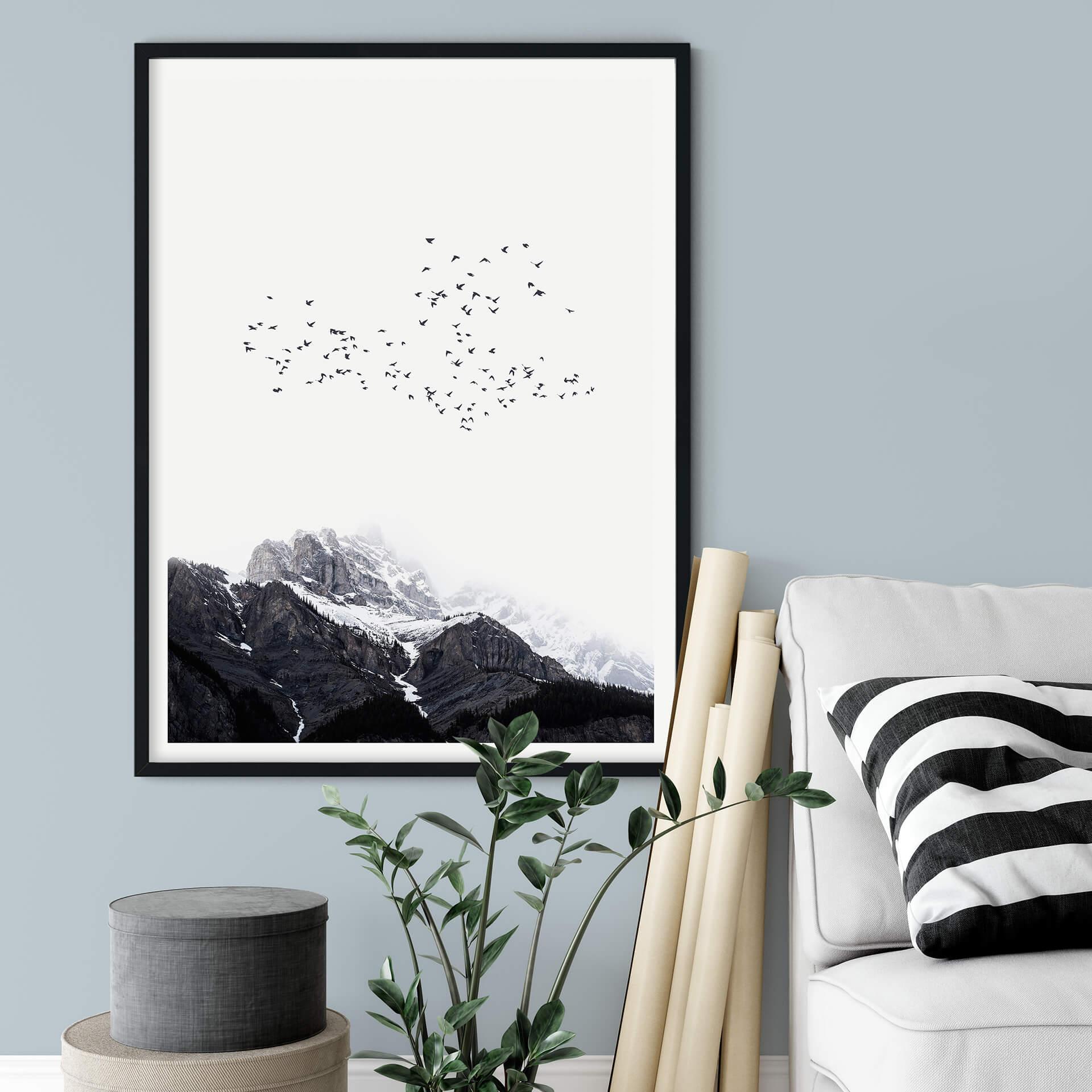 Póster Kubistika - En lo alto de las montañas