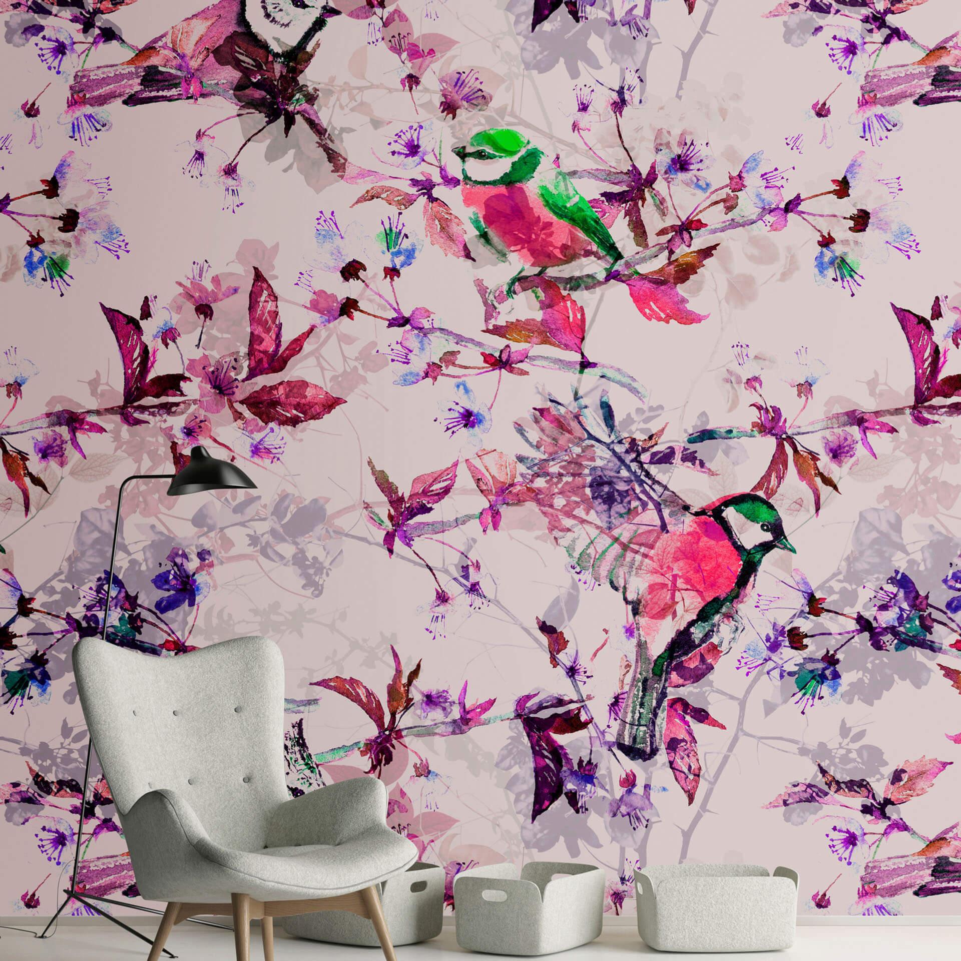 Livingwalls Fototapet Walls by Patel Songbirds 1