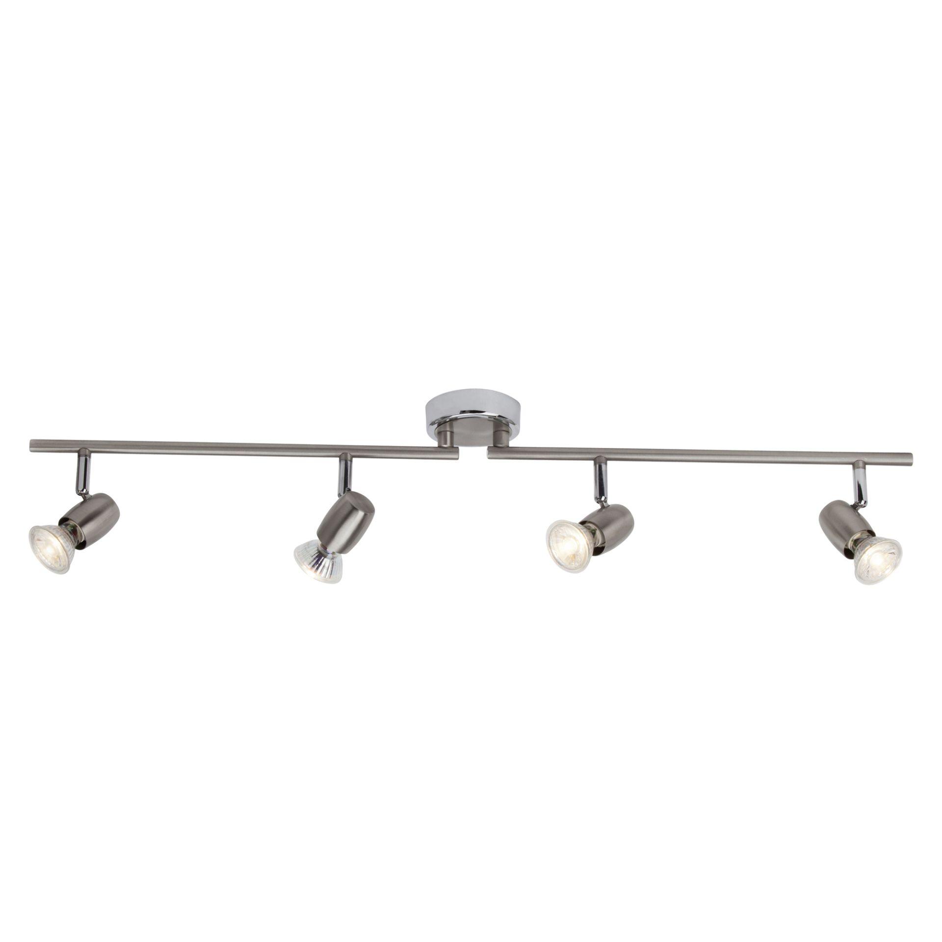 Deckenleuchte Titus, silber, 13,5 x 70,5 cm, Metall Strahler
